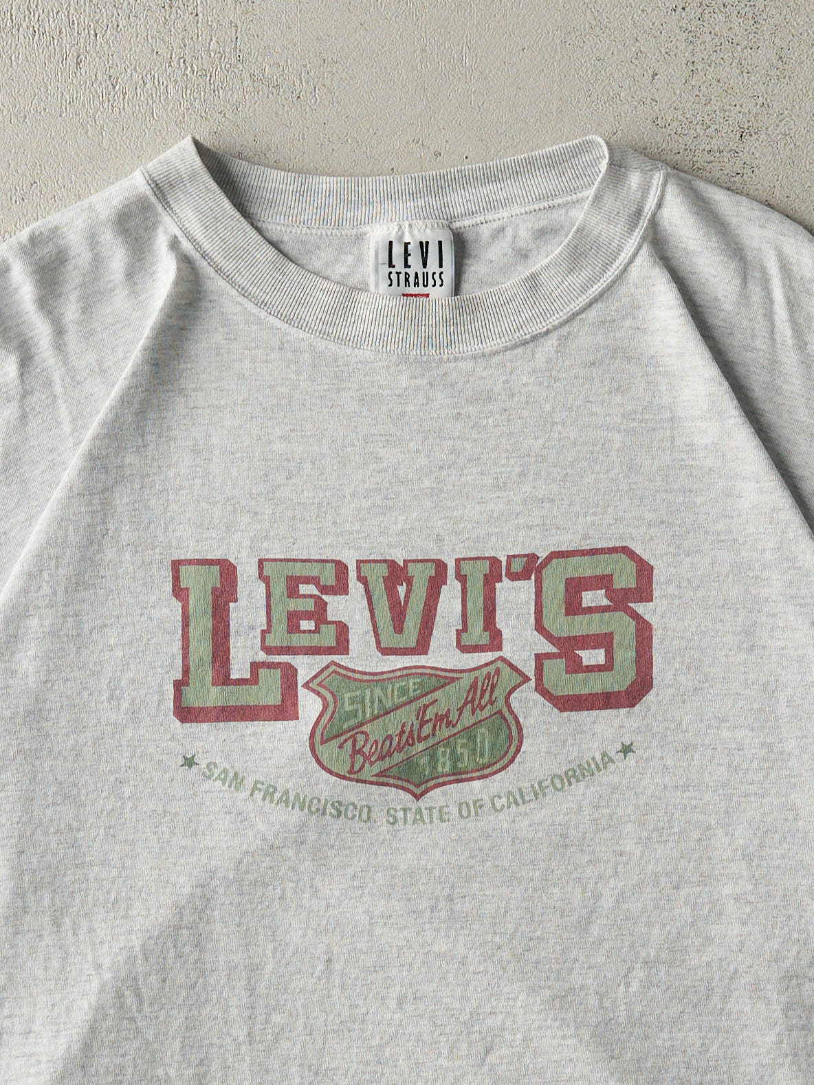 Vintage 90s Heather Grey Levi's San Francisco Tee (L/XL) - Image 2