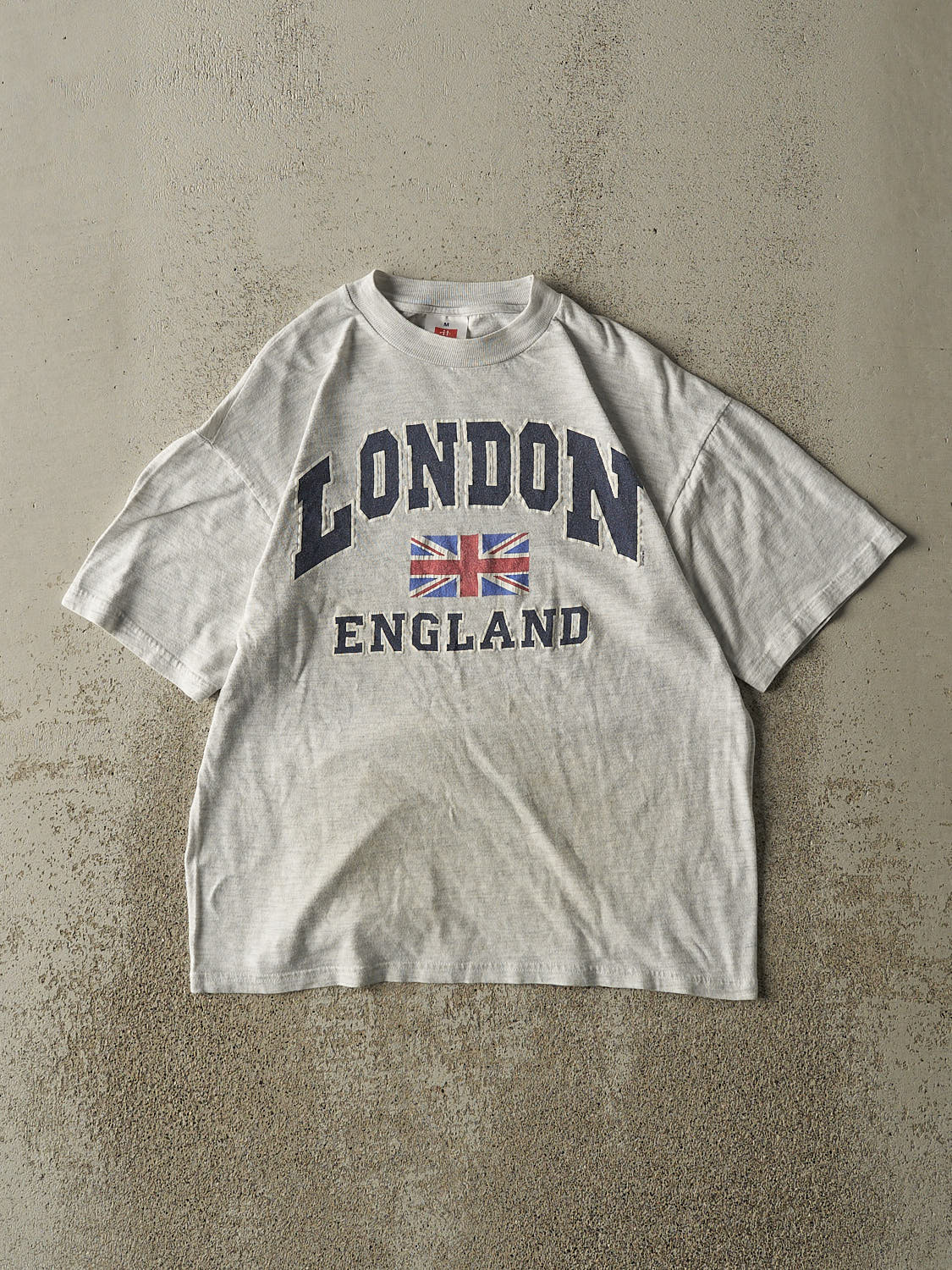 Vintage 90s Heather Grey London England Tee (XS/S)