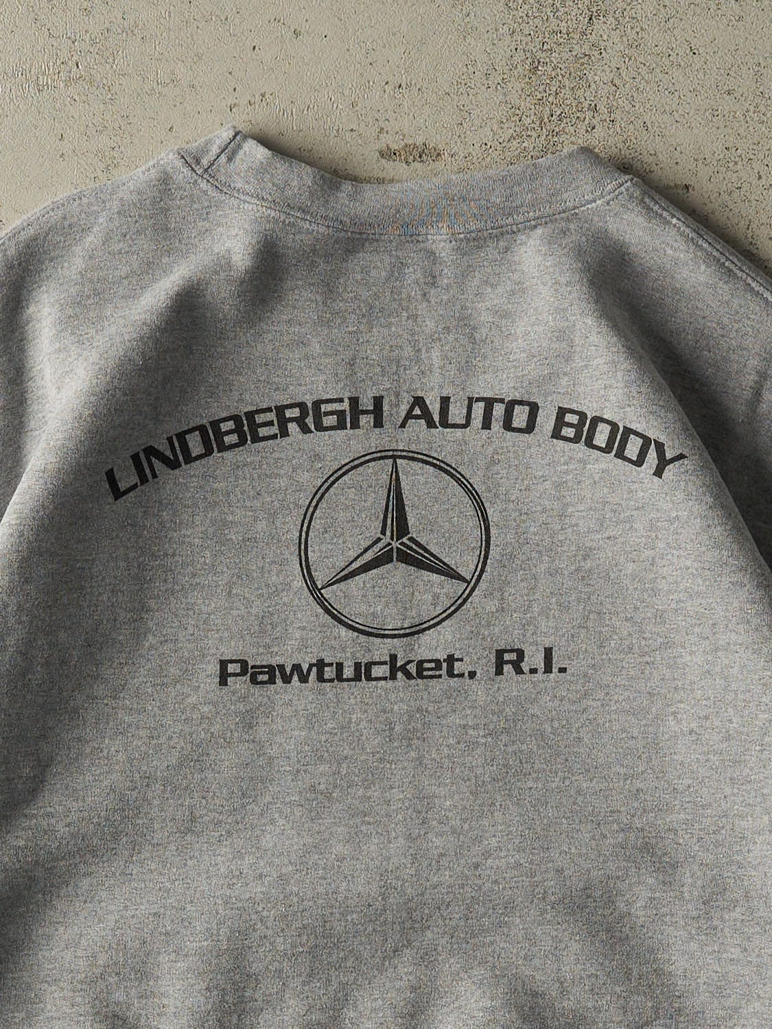 Vintage Y2K Heather Grey Mercedes Benz Lindburgh Autobody Crewneck (L) - Image 4