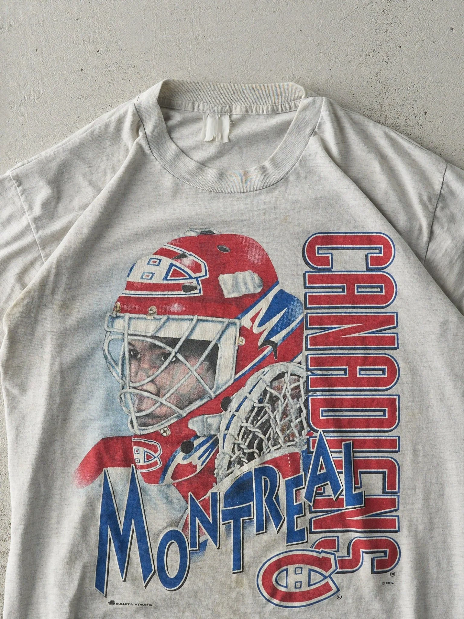 Vintage 90s Heather Grey Montreal Canadians Single Stitch Tee (S) - Image 3