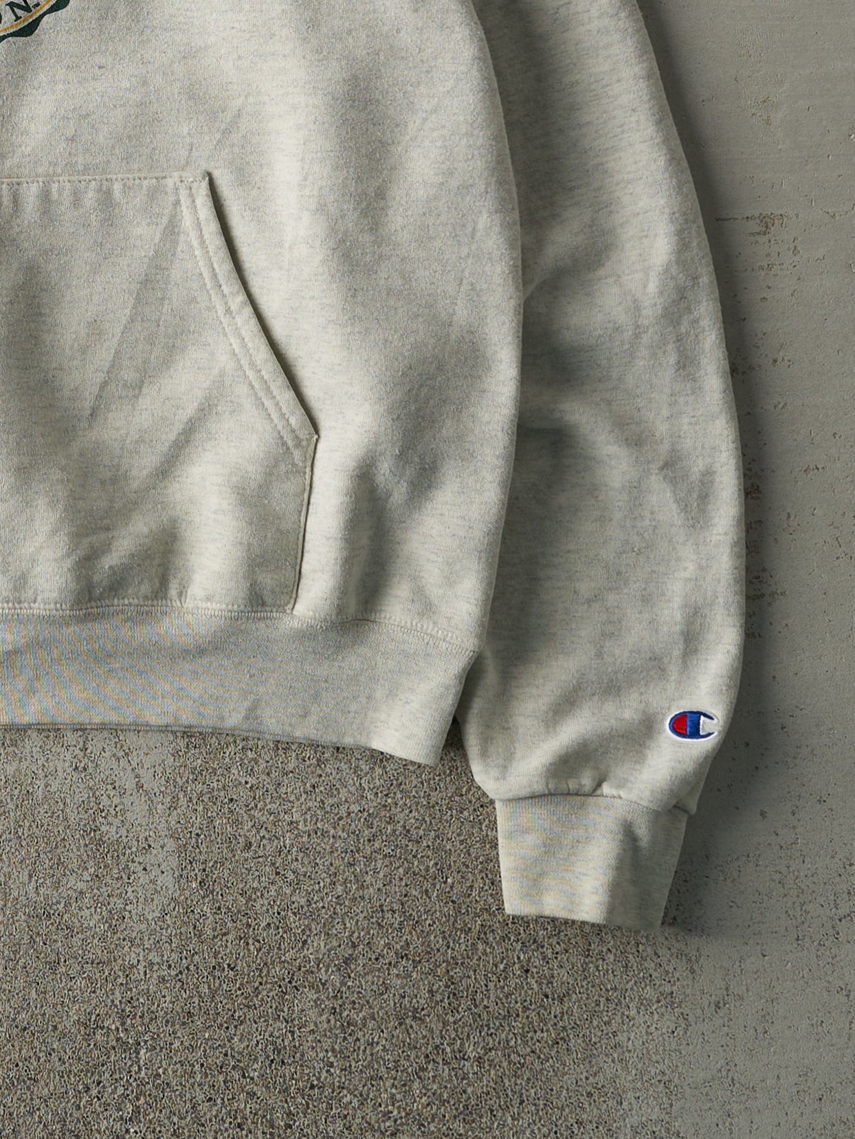 Vintage 90s Heather Grey North Dakota State University Hoodie (S/M) - Image 3
