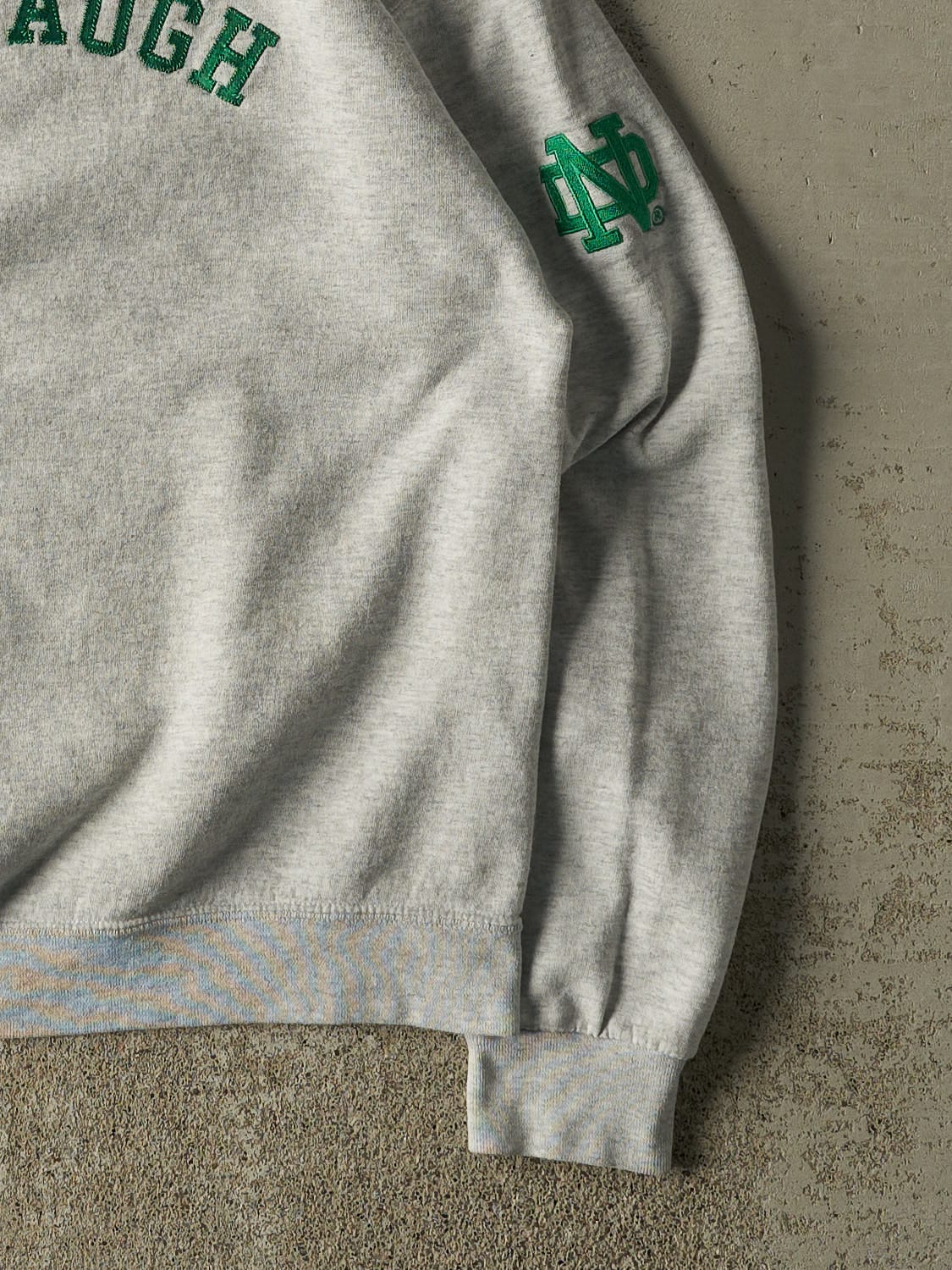 Vintage 90s Heather Grey University of Notre Dame Cavanaugh Crewneck (S/M) - Image 3