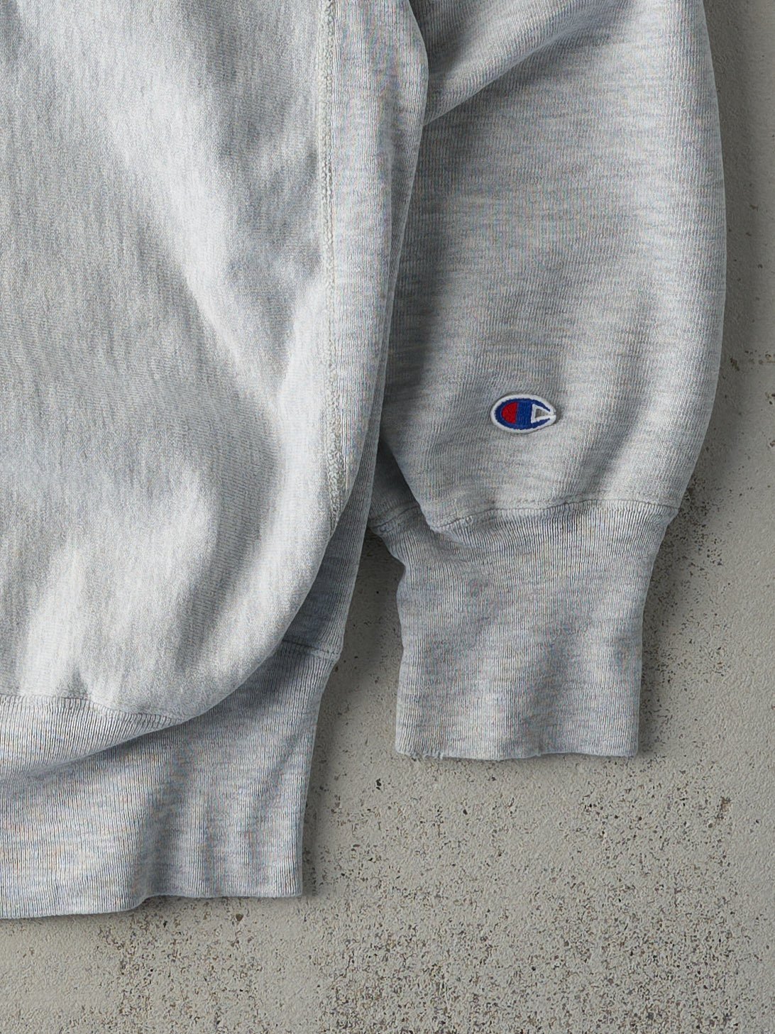 Vintage 90s Heather Grey Notre Dame Champions Reverse Weave Crewneck (M) - Image 3