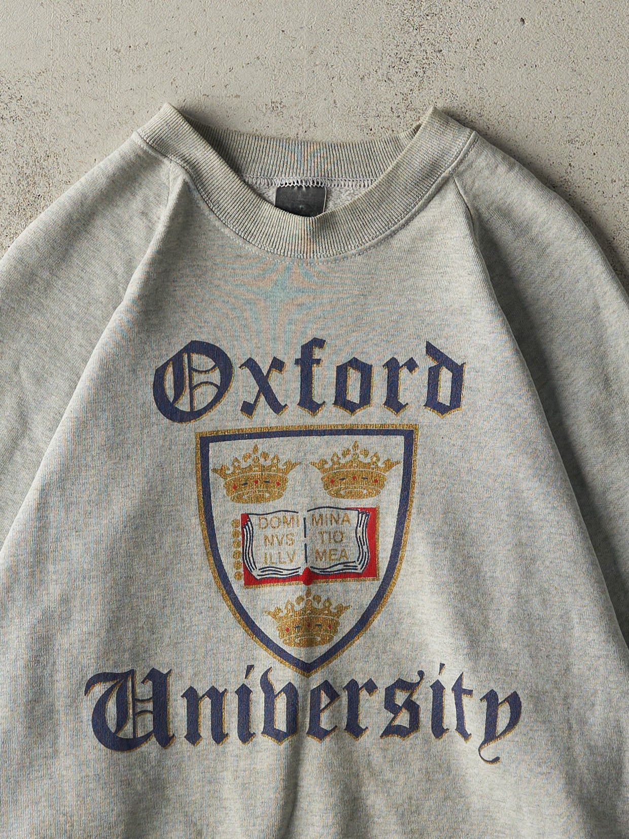 Vintage 90s Heather Grey Oxford University Crewneck (L) - Image 2