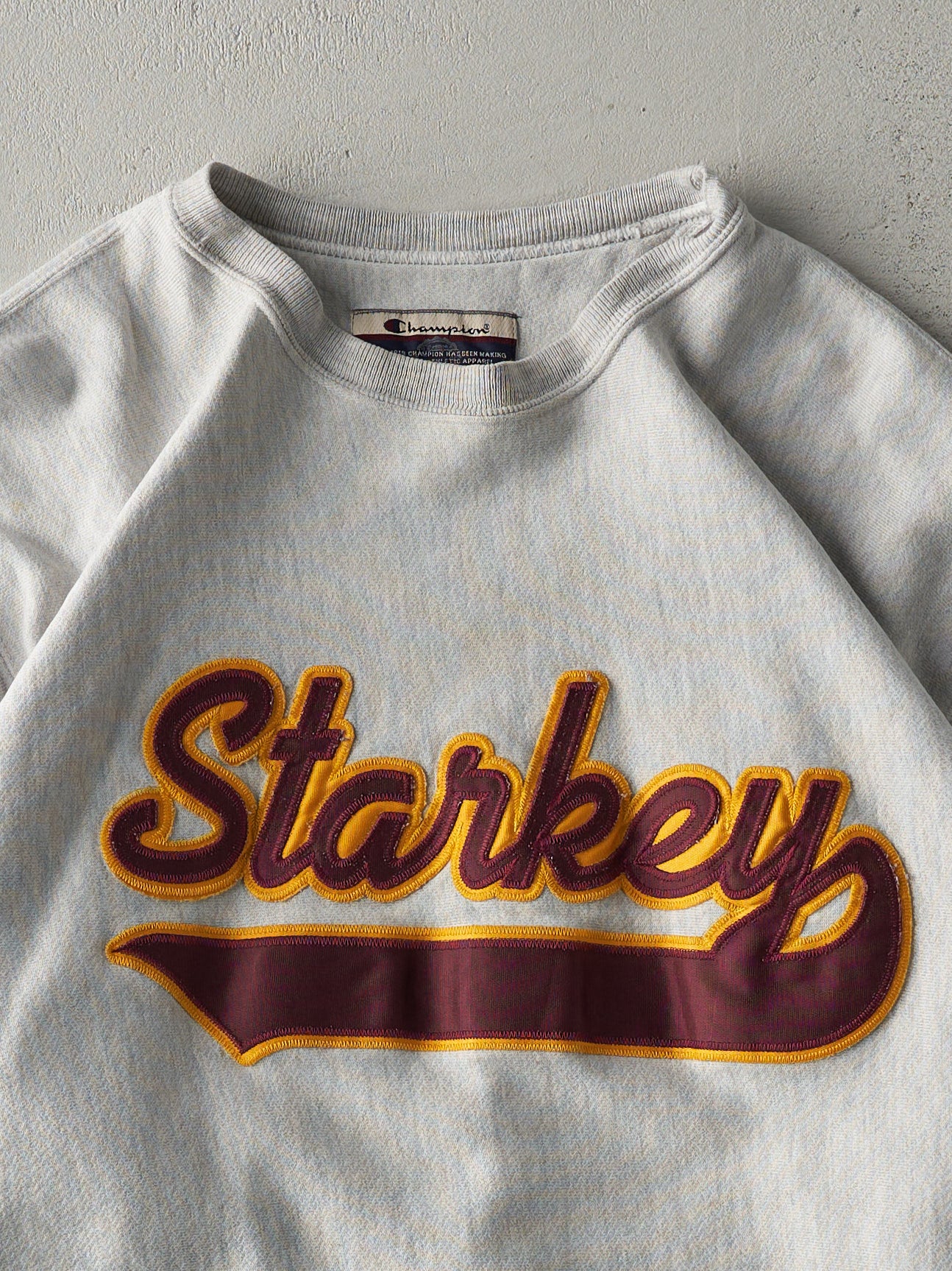 Vintage 90s Heather Grey Reverse Weave Starkey Crewneck (L) - Image 2