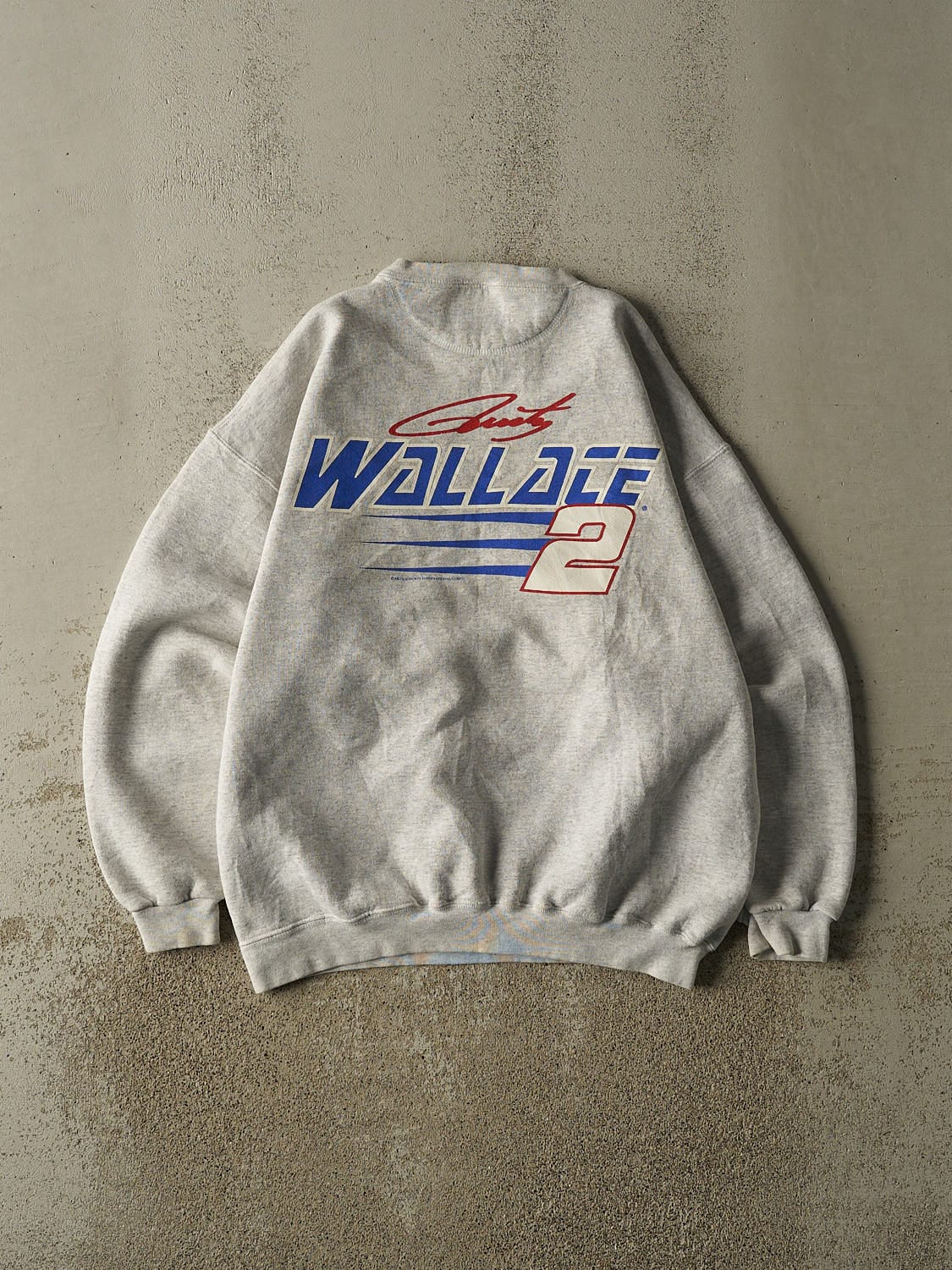 Vintage 90s Heather Grey Rusty Wallace Racing Crewneck (L/XL) - Image 2