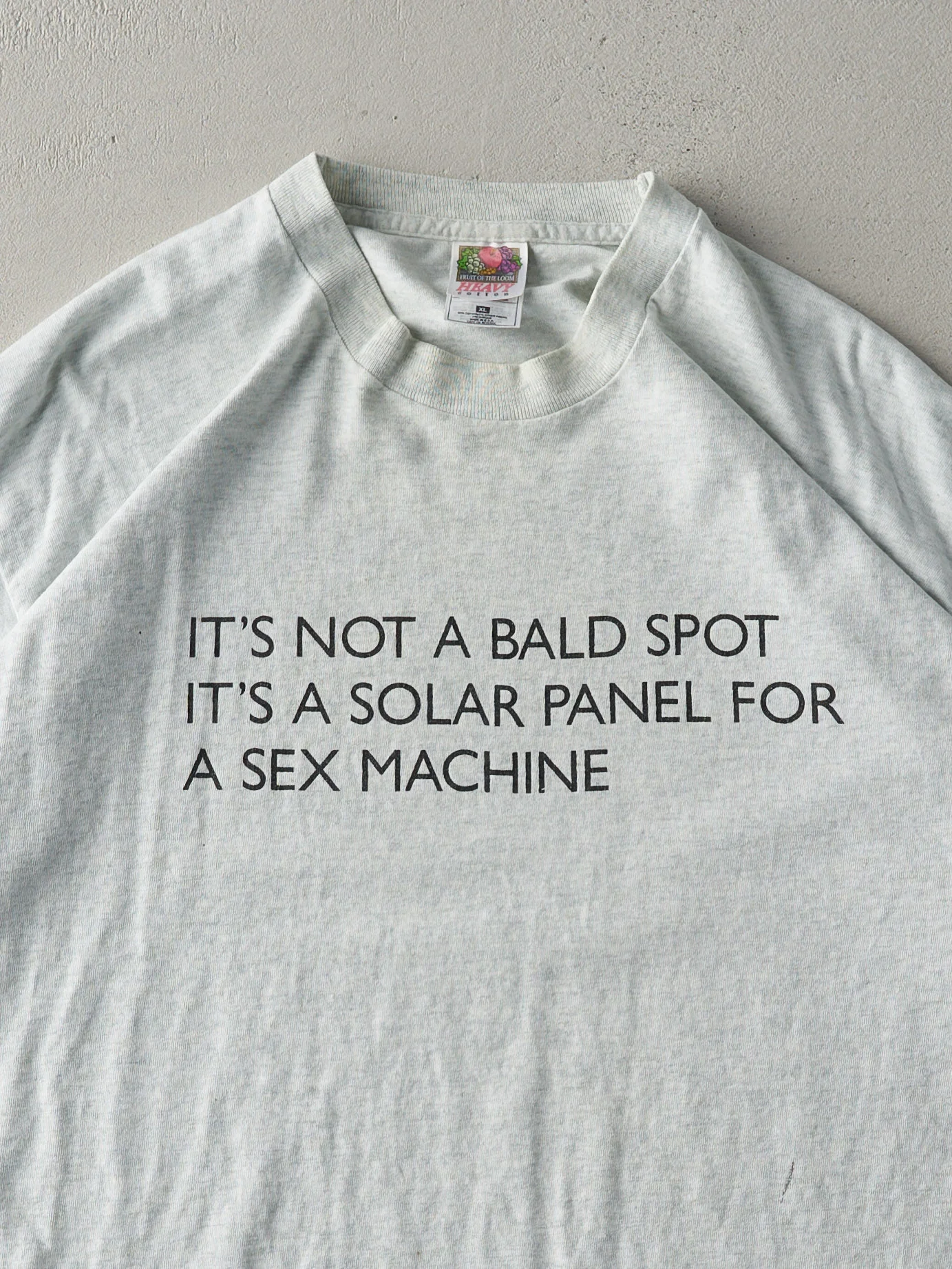 Vintage 90s Heather Grey "Solar Panel" Single Stitch Tee (M/L) - Image 3