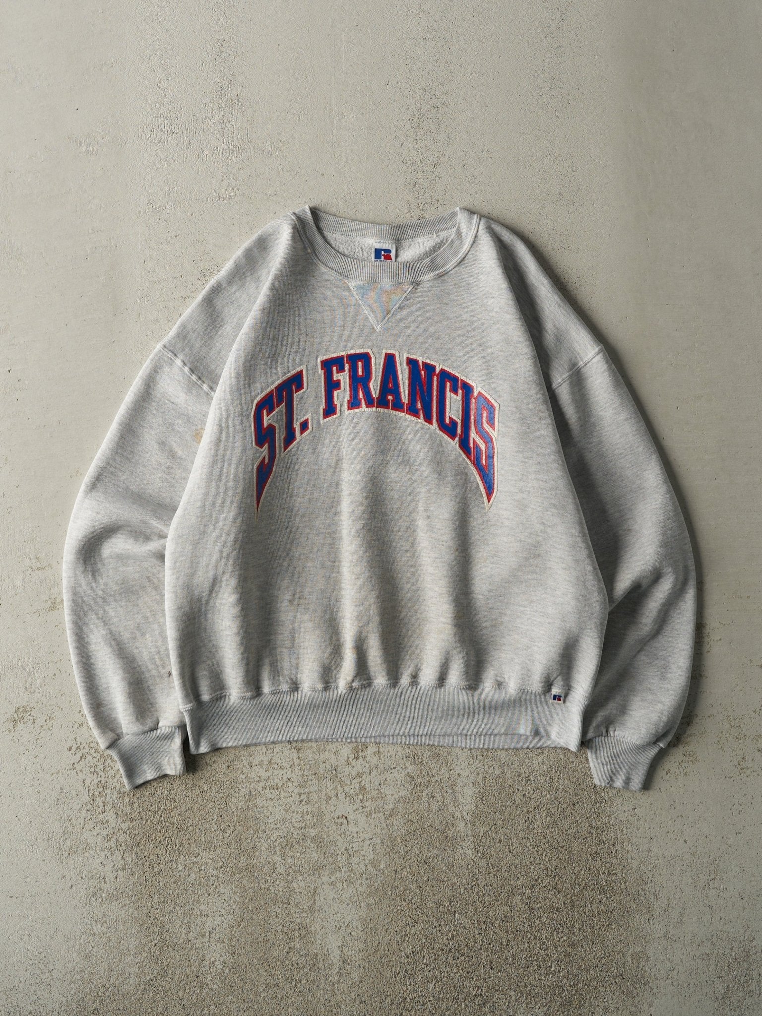 Vintage 90s Heather Grey St. Francis Russell Athletic Crewneck (L)