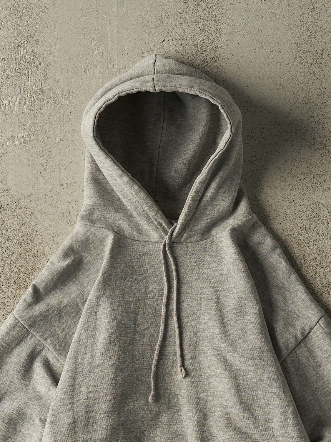 Vintage 90s Heather Grey Thermal Lined Hoodie (M) - Image 2