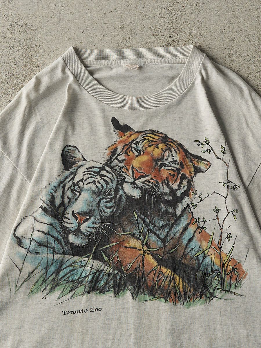 Vintage 90s Heather Grey Toronto Zoo Single Stitch Tee (L/XL) - Image 2