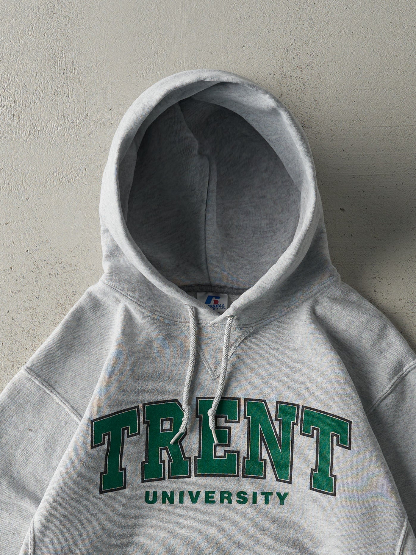 Vintage 90s Heather Grey Trent University Russell Athletic Hoodie (S) - Image 2