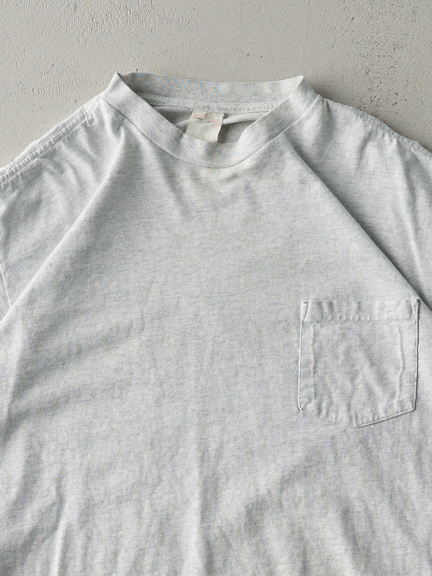 Vintage 90s Heather Grey United Steelworkers Pocket Tee (M/L) - Image 3