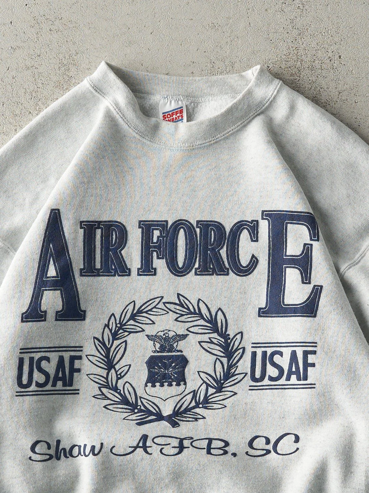 Vintage 90s Heather Grey USAF Air Force Crewneck (S/M) - Image 2