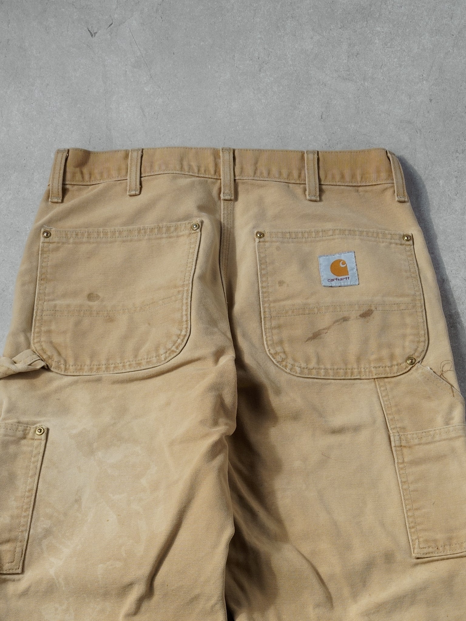 Vintage 90s Khaki Carhartt Double Knee Carpenter Pants (32x29) - Image 4