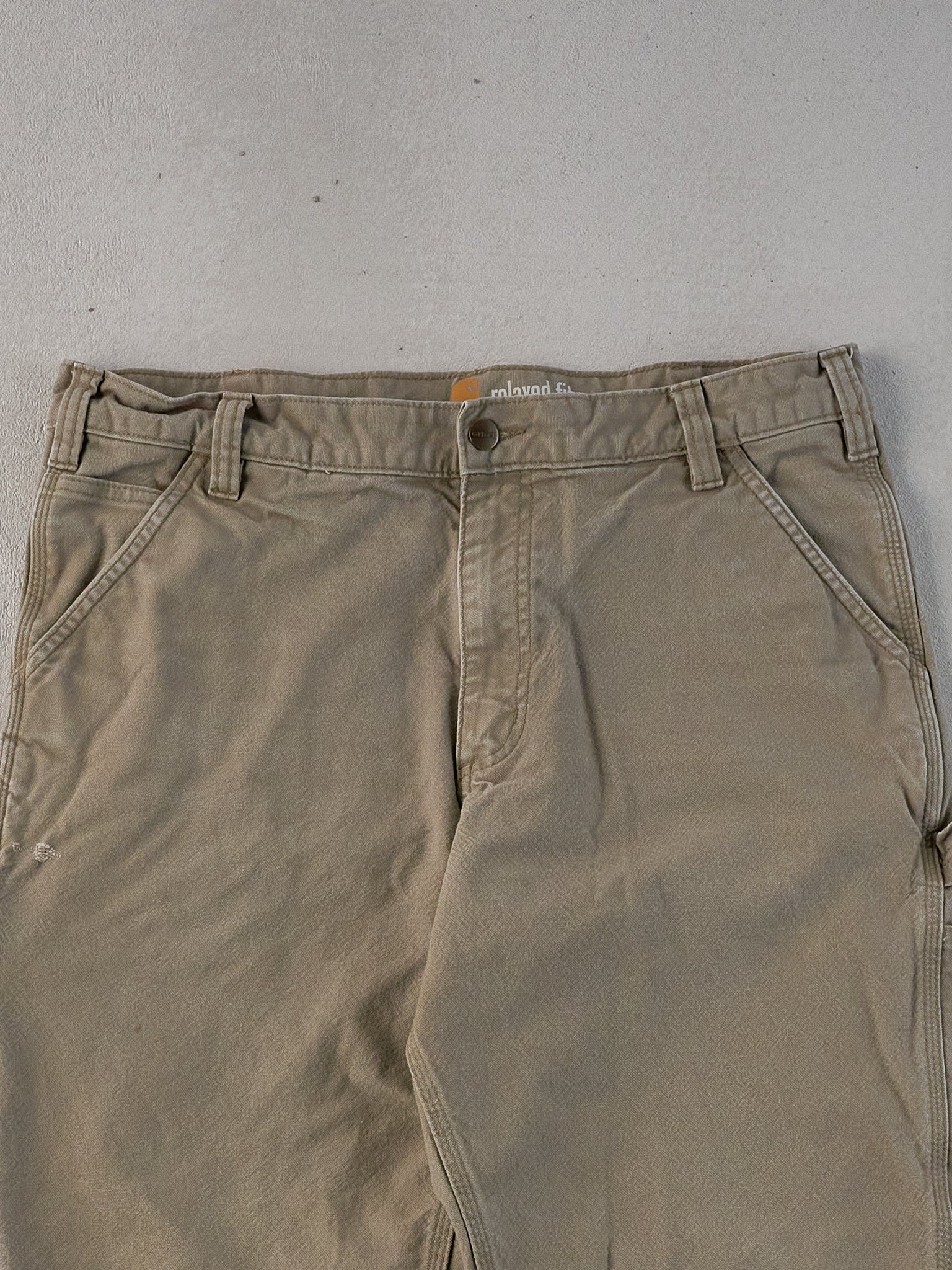 Vintage Y2k Khaki Carhartt Workwear Carpenter Pants (36x32) - Image 3