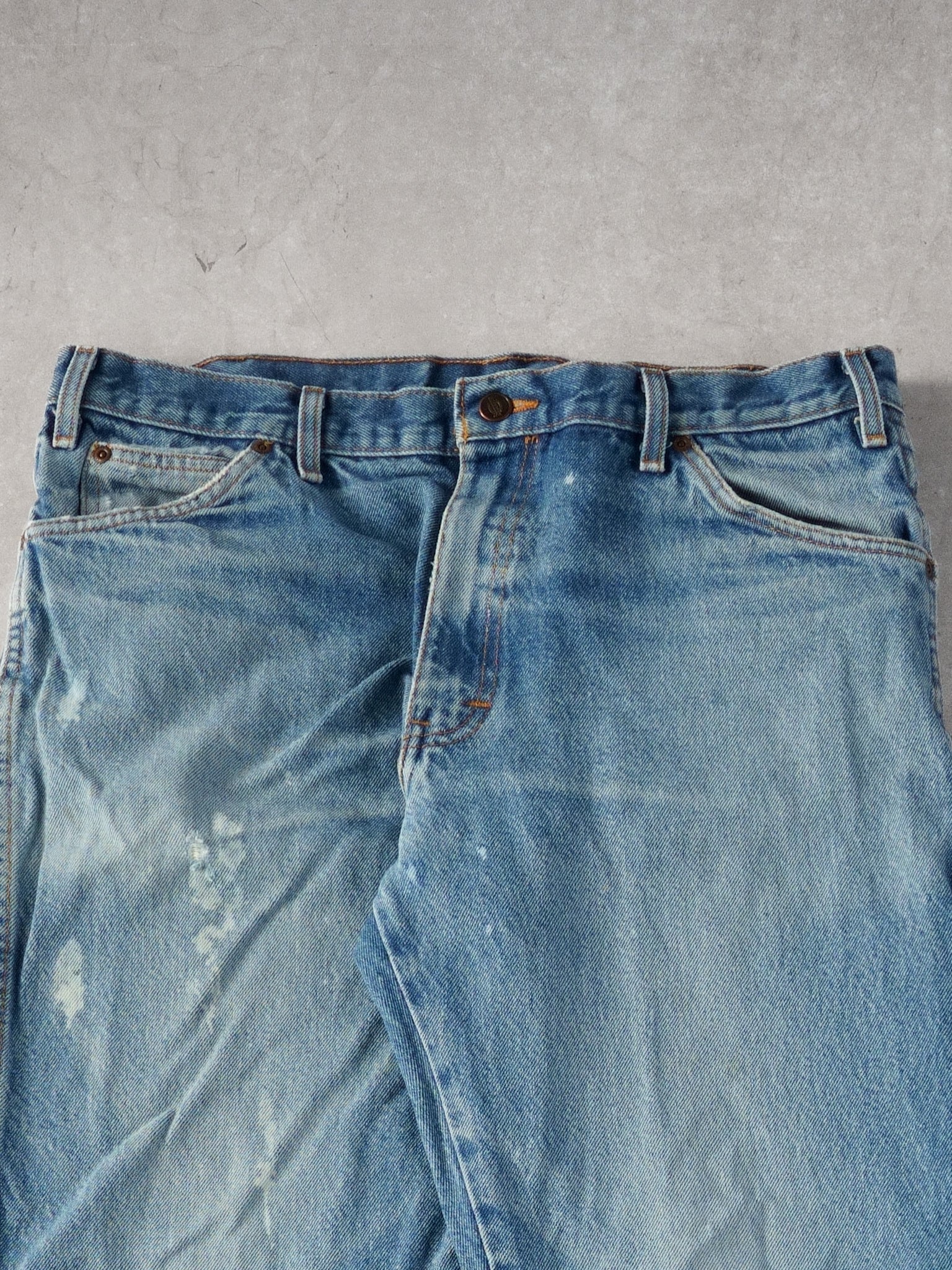 Vintage 90s Light Blue Dickies Workwear Denim Jeans (36x29) - Image 3