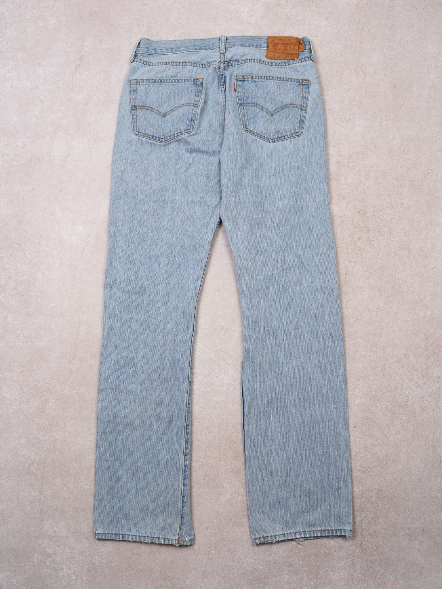 Vintage 90s Light Blue Levi Straight Leg Jeans (32 x 34) - Image 3