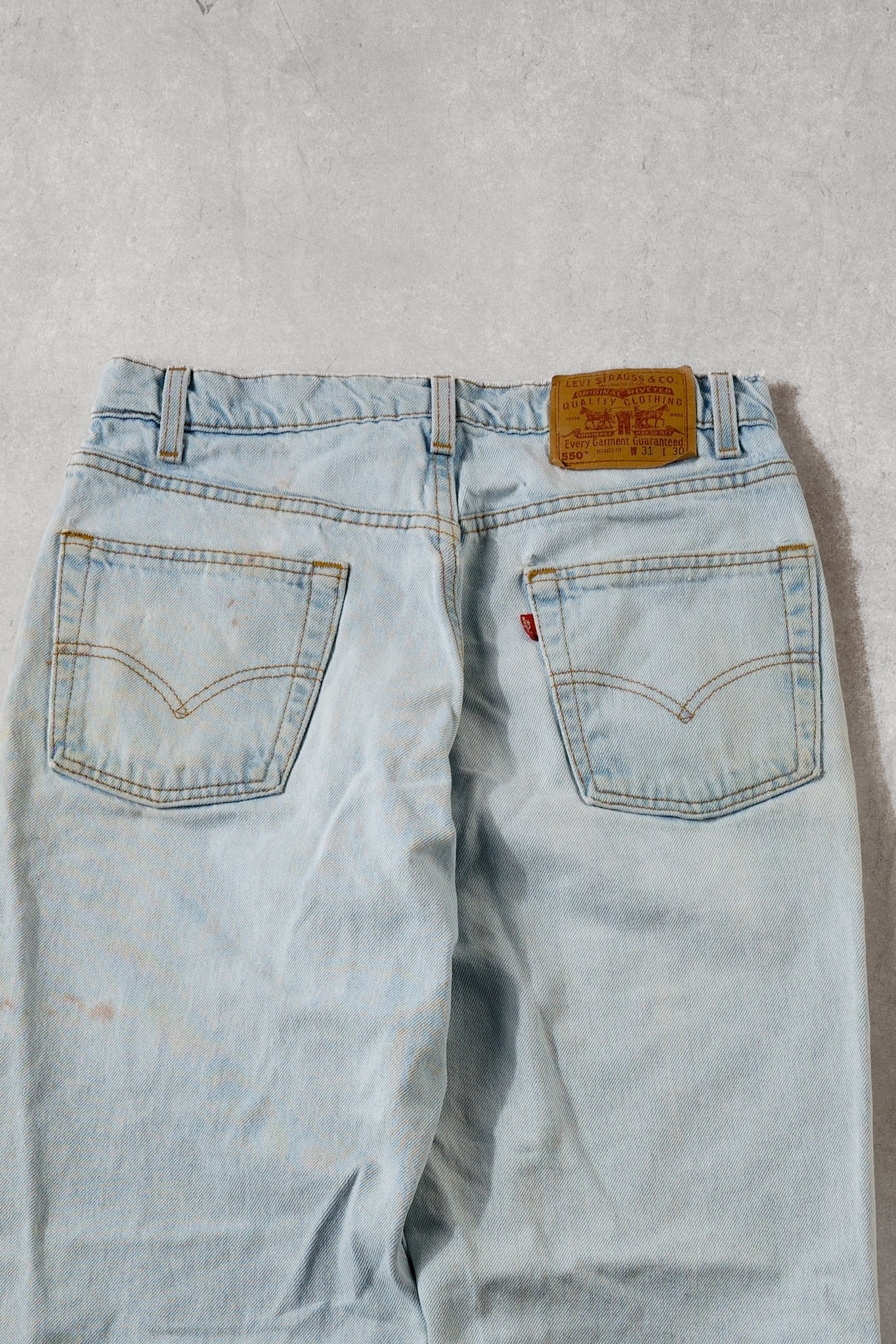 Vintage 90s Light Blue Levi's 550 Denim Jeans (30x30) - Image 4