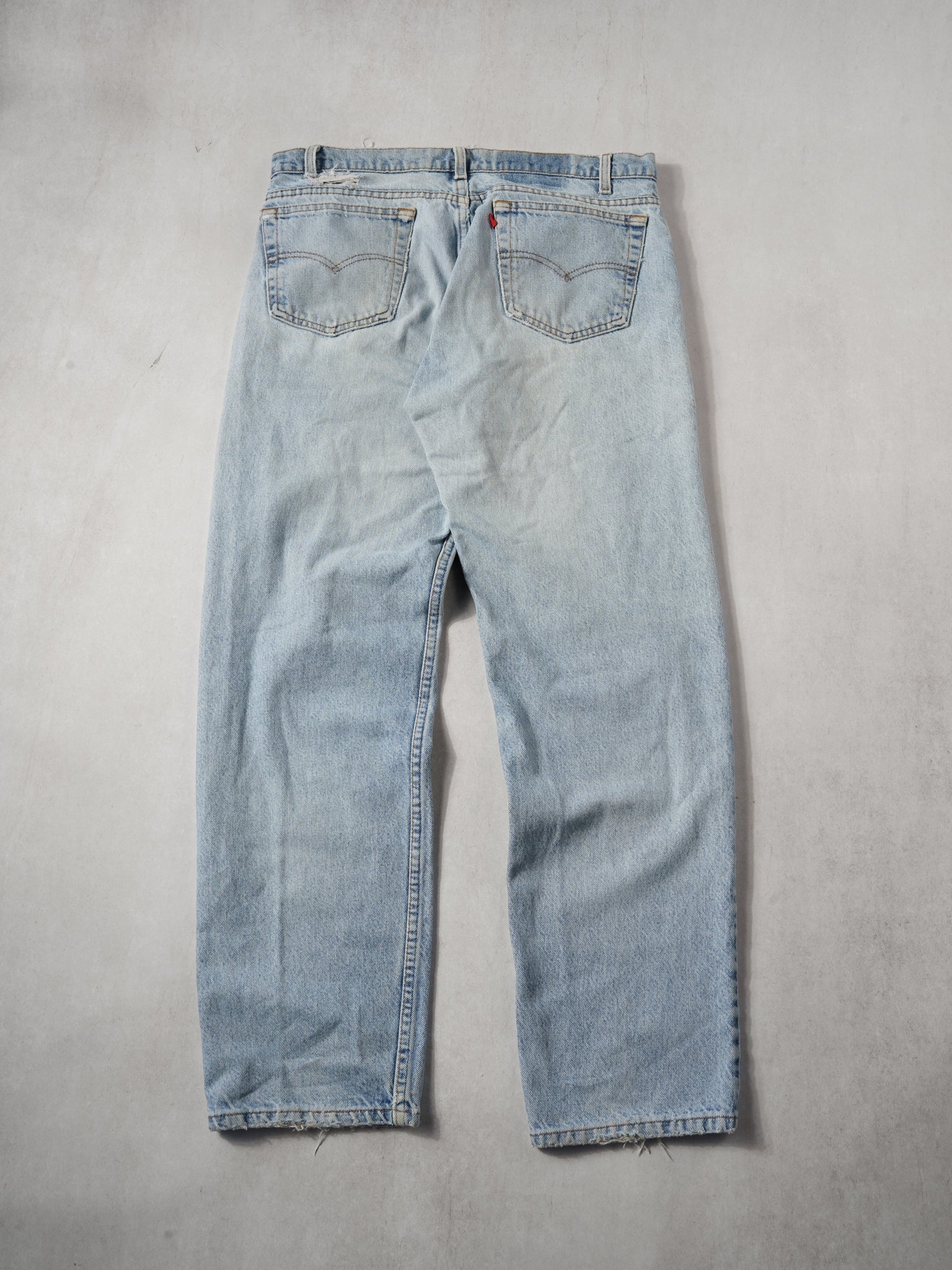 Vintage 90s Light Blue Levi's Straight Denim Jeans (34x30) - Image 2