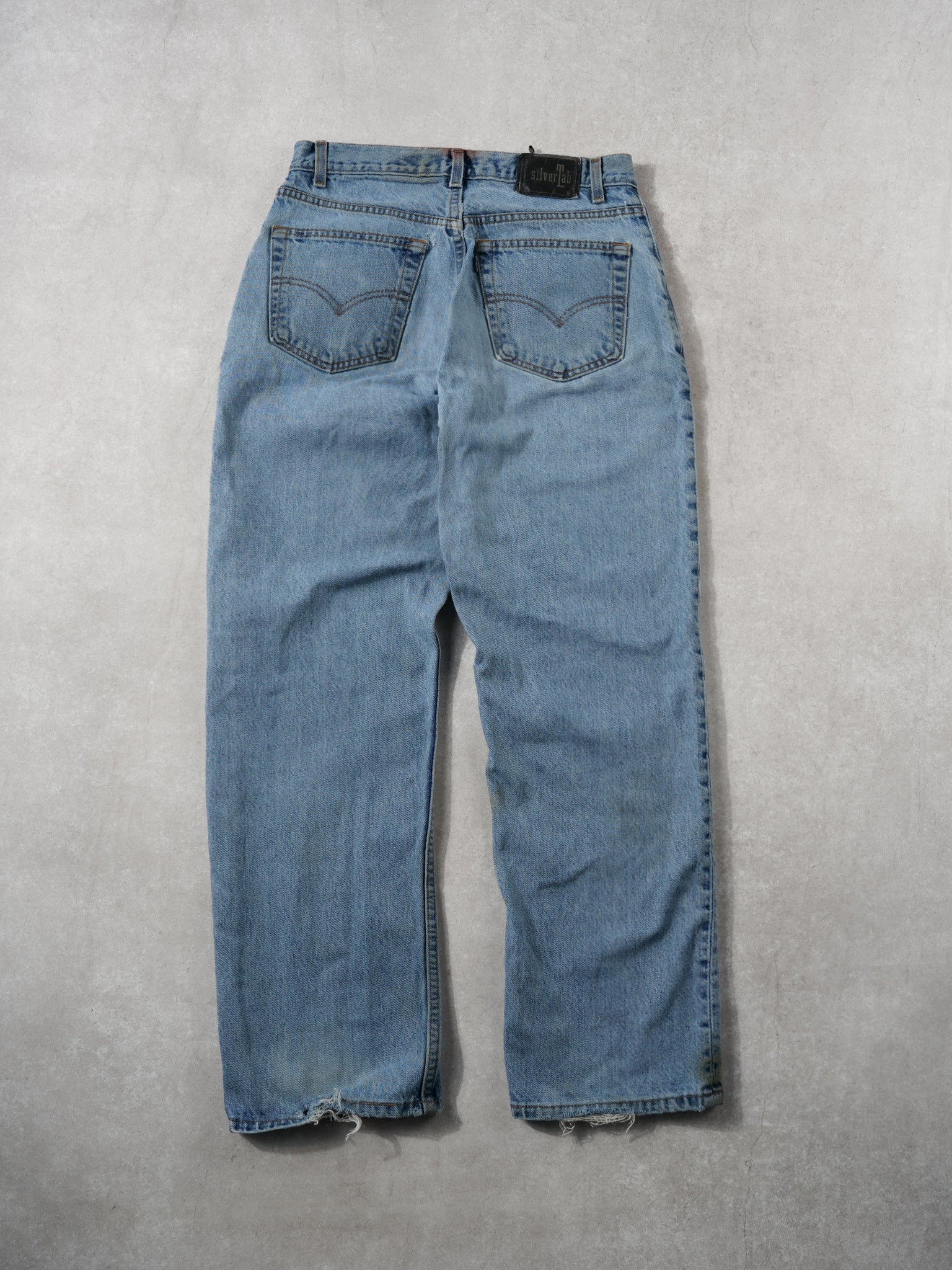 Vintage 90s Light Blue Silver Tab Levi's Denim Jeans (30x31) - Image 2