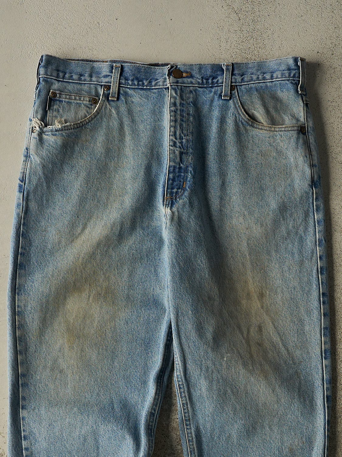 Vintage 90s Light Wash Carhartt Jeans (37x31) - Image 4