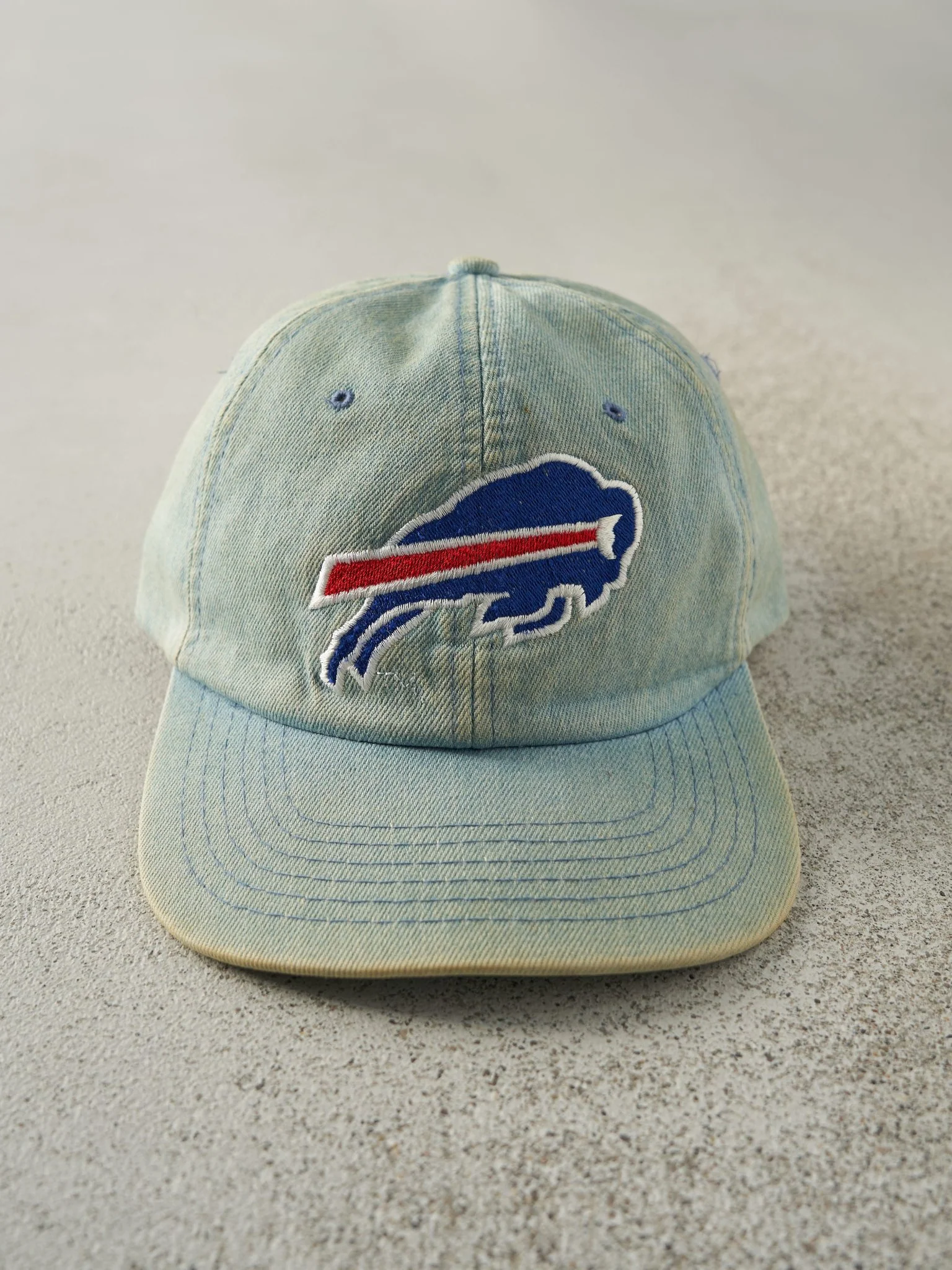 Vintage 90s Light Wash Denim Buffalo Bills Strapback Hat