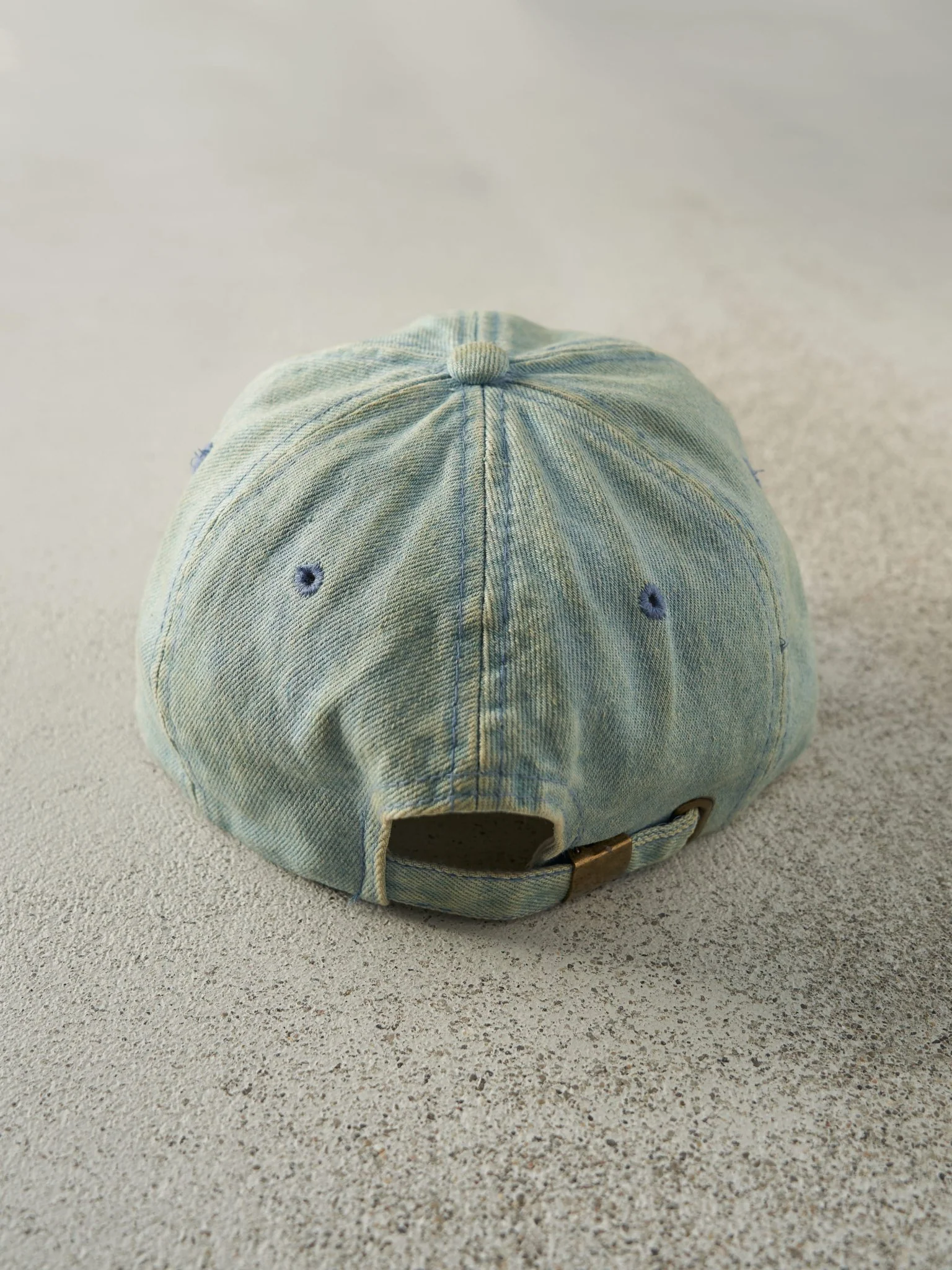 Vintage 90s Light Wash Denim Buffalo Bills Strapback Hat - Image 3