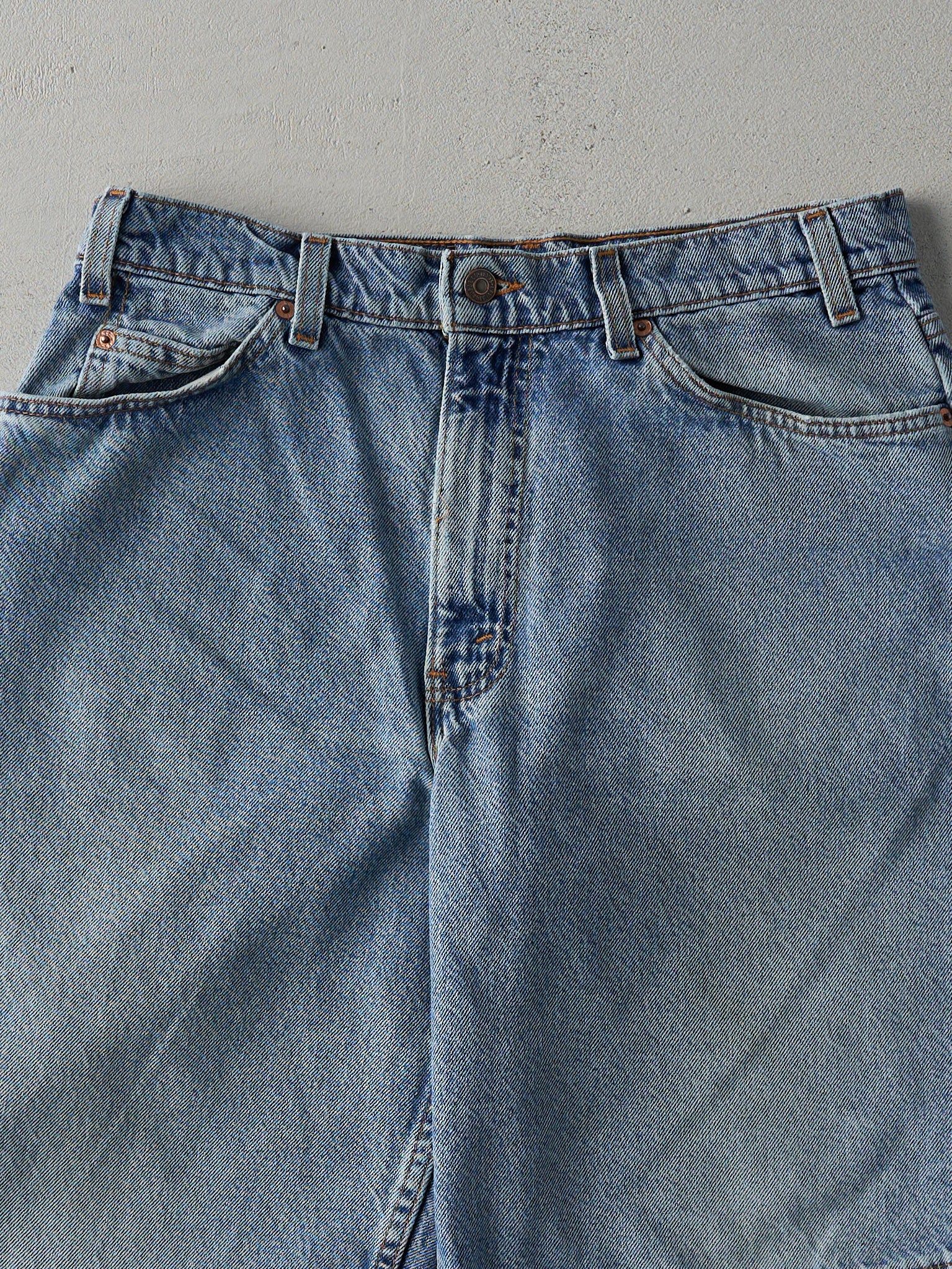 Vintage 90s Light Wash Levi's 560 Loose Fit Jean Shorts (32x10) - Image 3