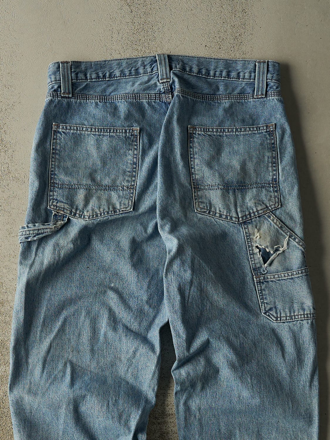Vintage 90s Light Wash Levi's Carpenter Jeans (34x33) - Image 5
