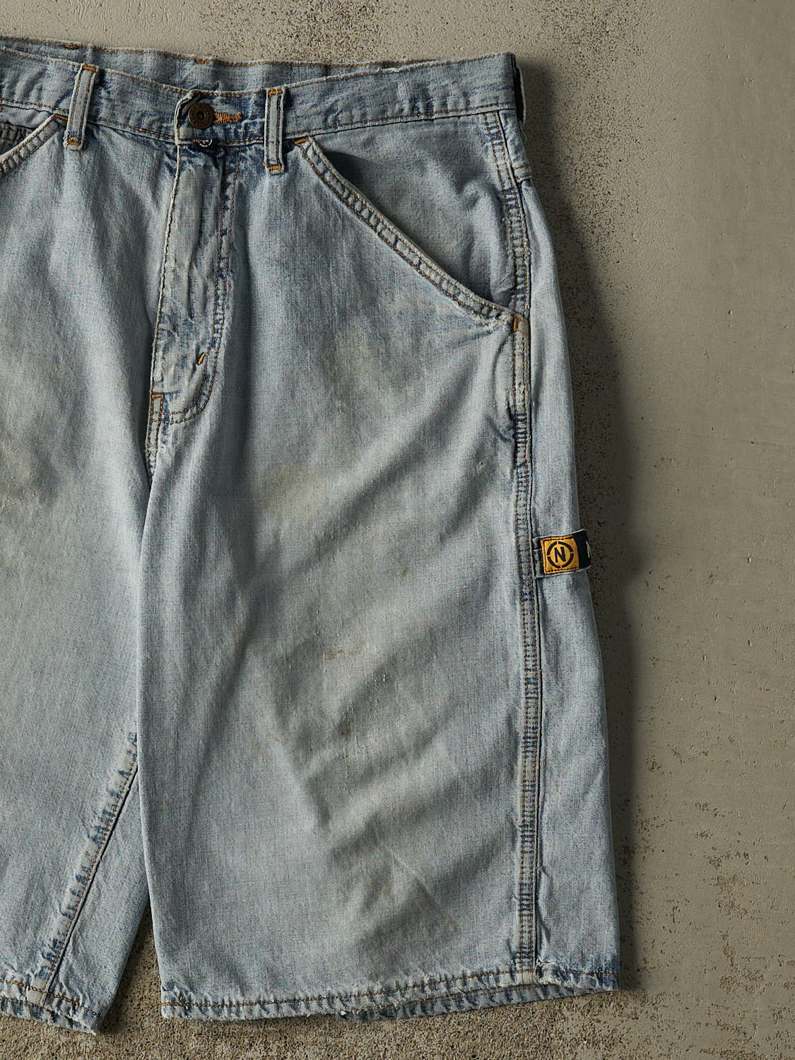 Vintage 90s Light Wash Nautica Carpenter Jorts (33x13) - Image 3