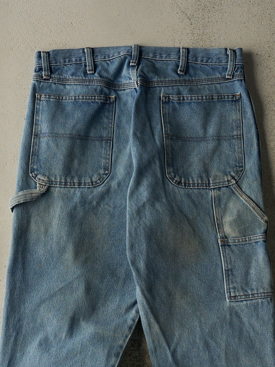 Vintage 90s Light Wash Rustler Carpenter Jeans (34x34) - Image 5