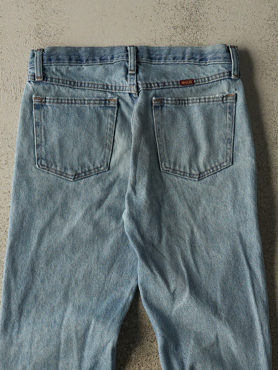 Vintage 90s Light Wash Rustler Jeans (30x29.5) - Image 5