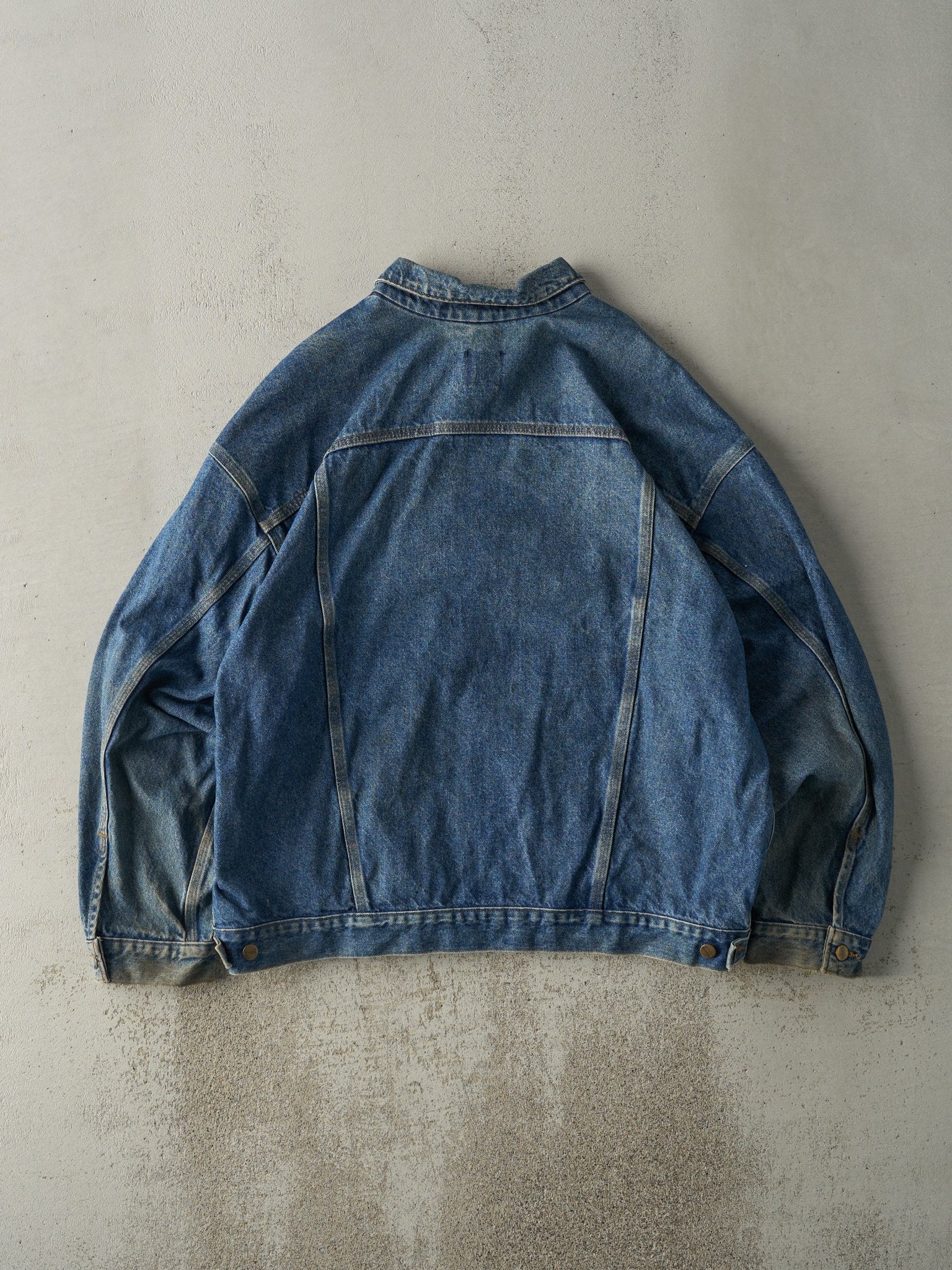 Vintage 90s Mid Wash Carhartt Trucker Denim Jacket (XXL) - Image 2