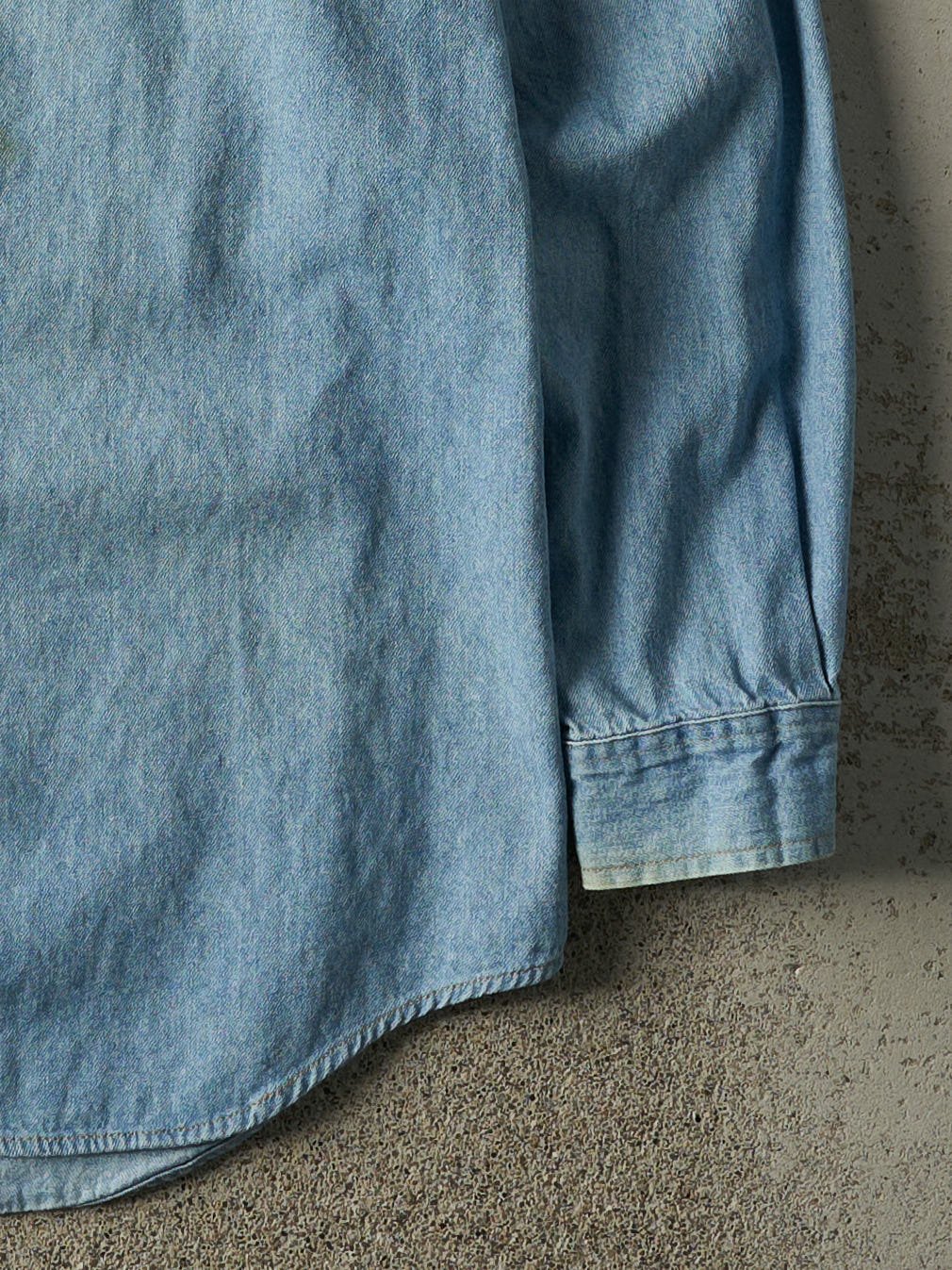 Vintage 90s Mid Wash Denim Button Up (M) - Image 3