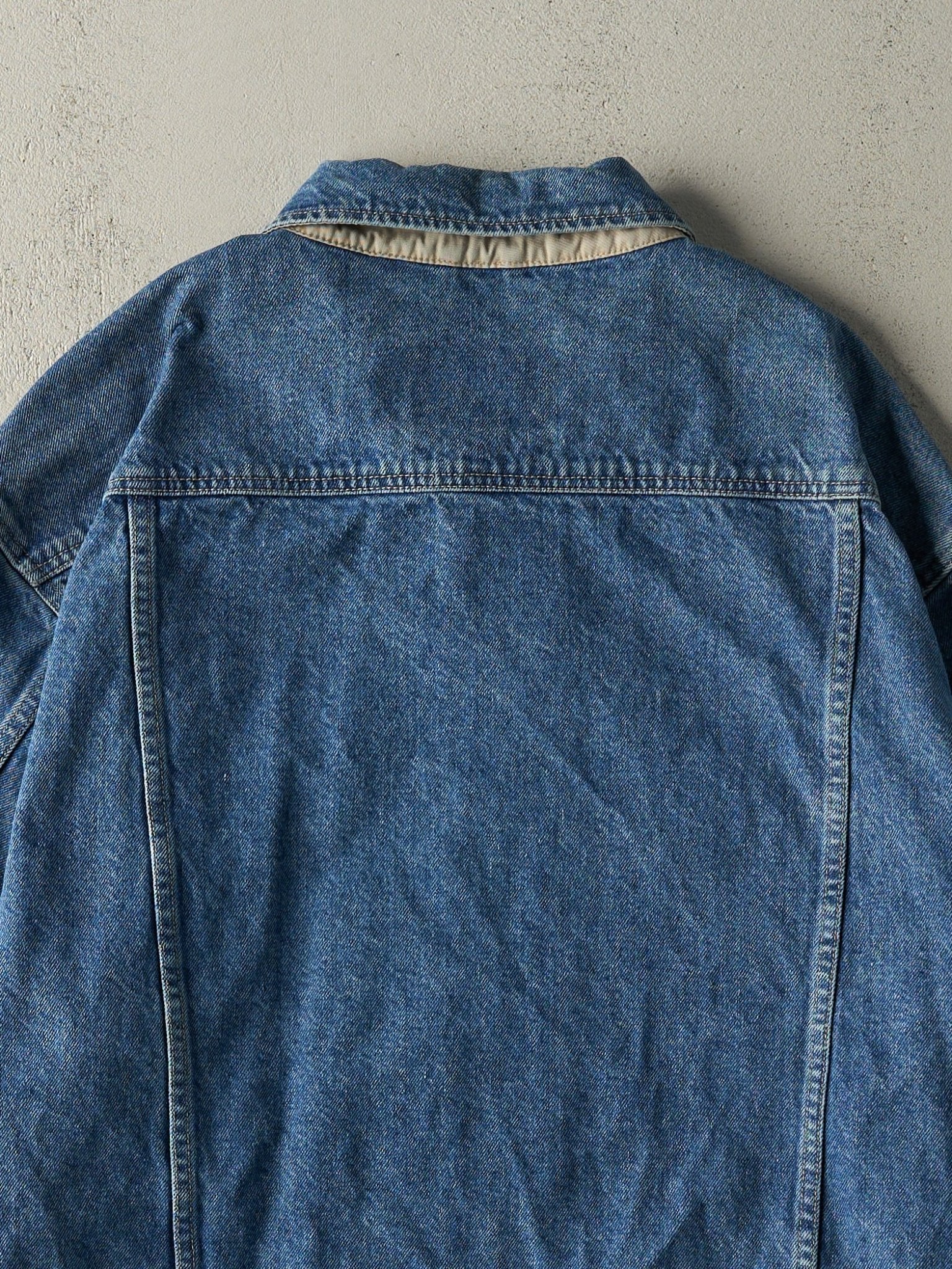 Vintage 90s Mid Wash Eddie Bauer Denim Chore Jacket (L) - Image 4