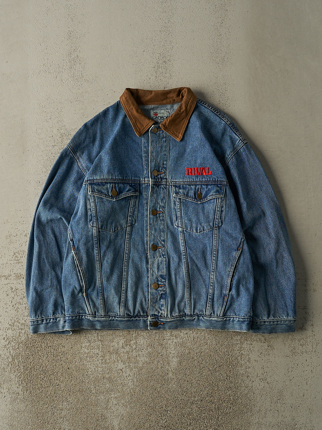 Vintage 90s Mid Wash Embroidered Denim Jacket (M/L)