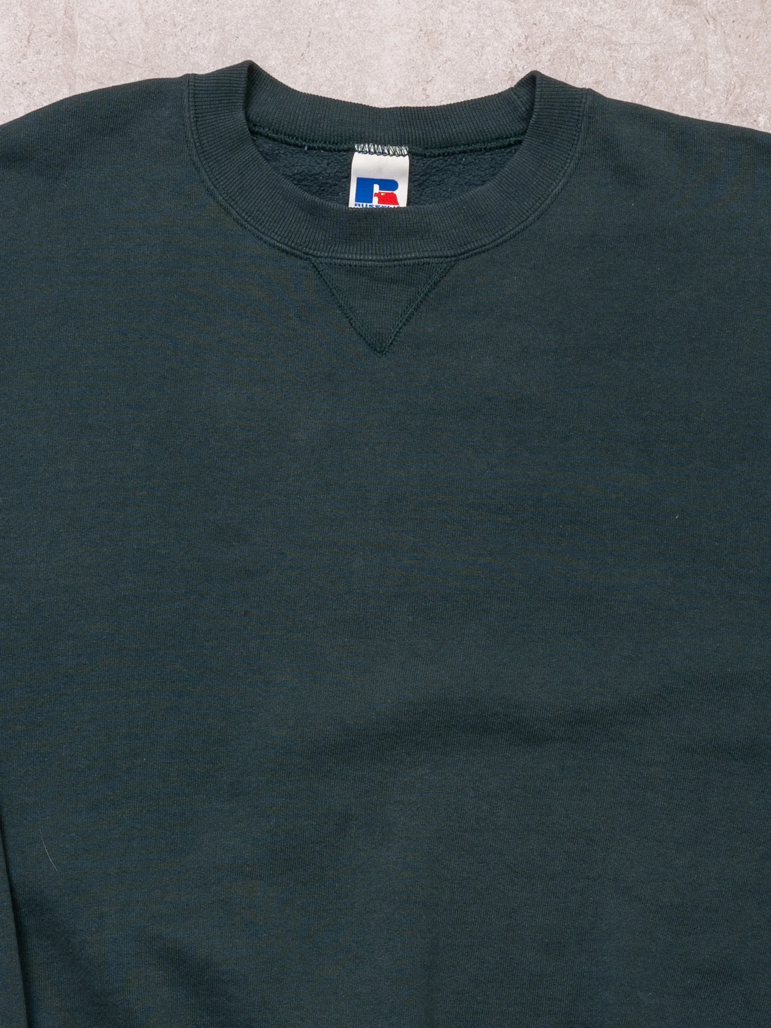 Vintage 90s Mineral Green Russell Athletics Boxy Crewneck (L) - Image 2