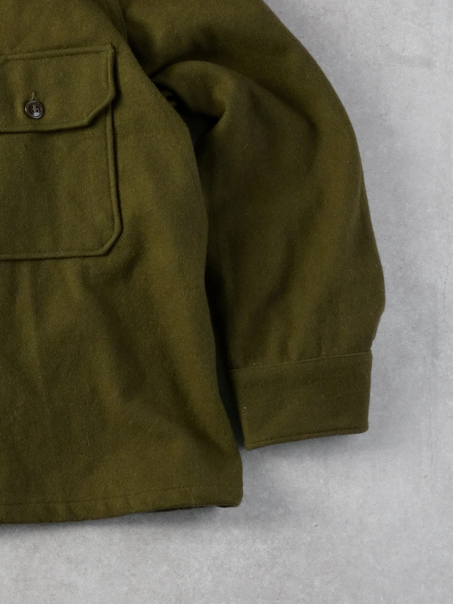 Vintage 90s Moss Green Collared Utility Knit Button Up (L) - Image 3