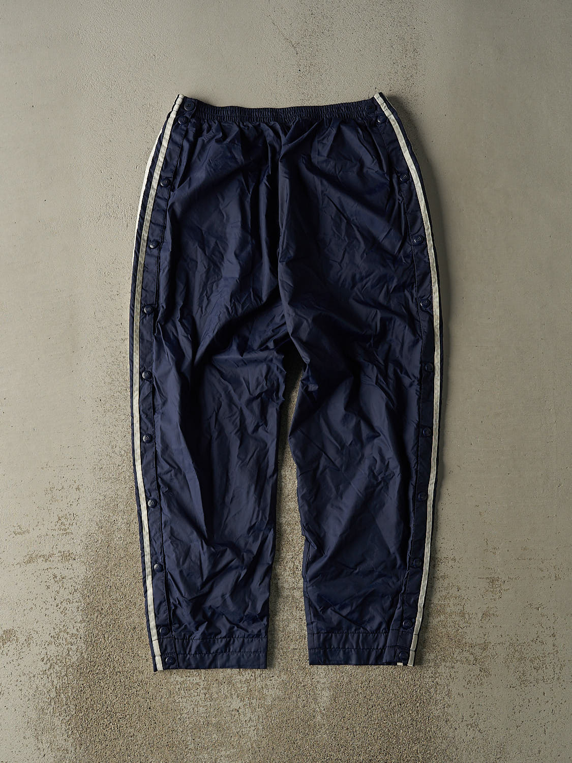 Vintage 90s Navy Blue Adidas Striped Tear Away Track Pants (30x27) - Image 2
