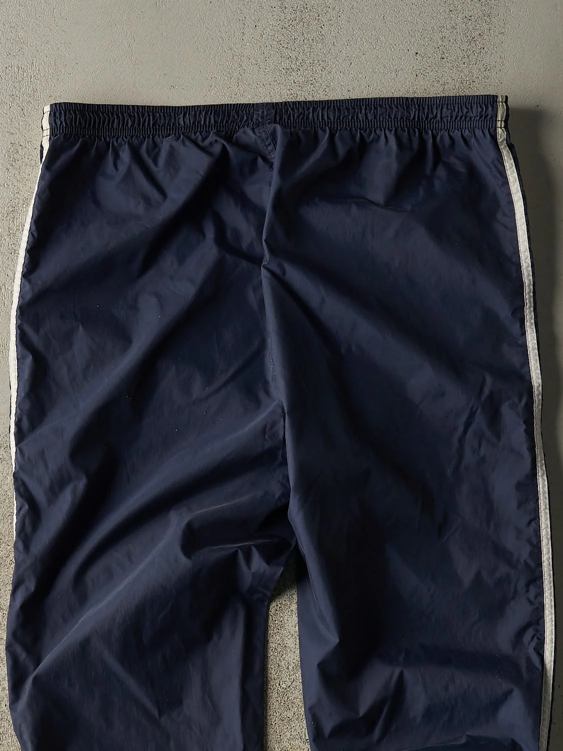 Vintage 90s Navy Blue Adidas Striped Track Pants (36x31) - Image 4