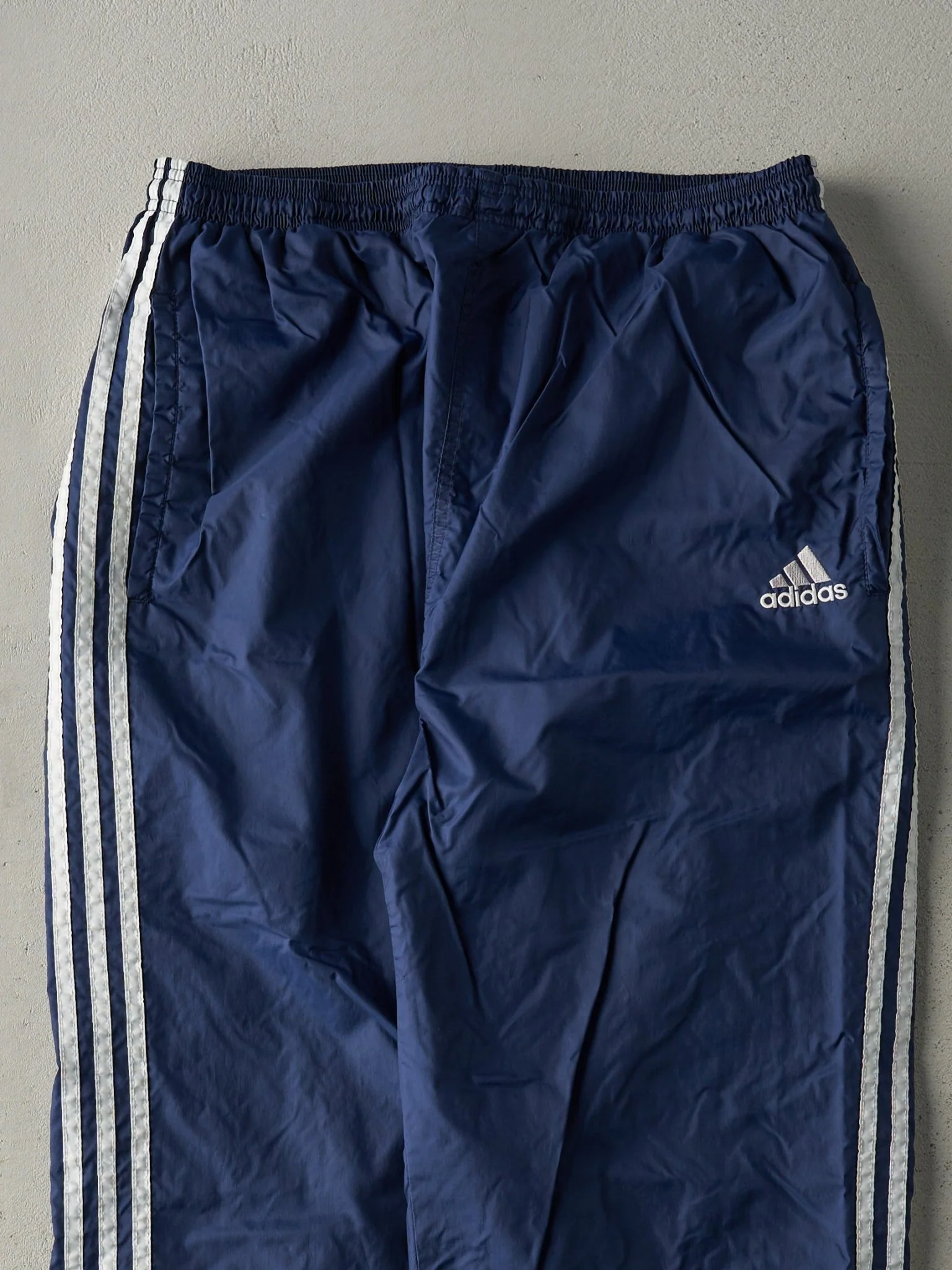 Vintage 90s Navy Blue Adidas Track Pants (32x31) - Image 3