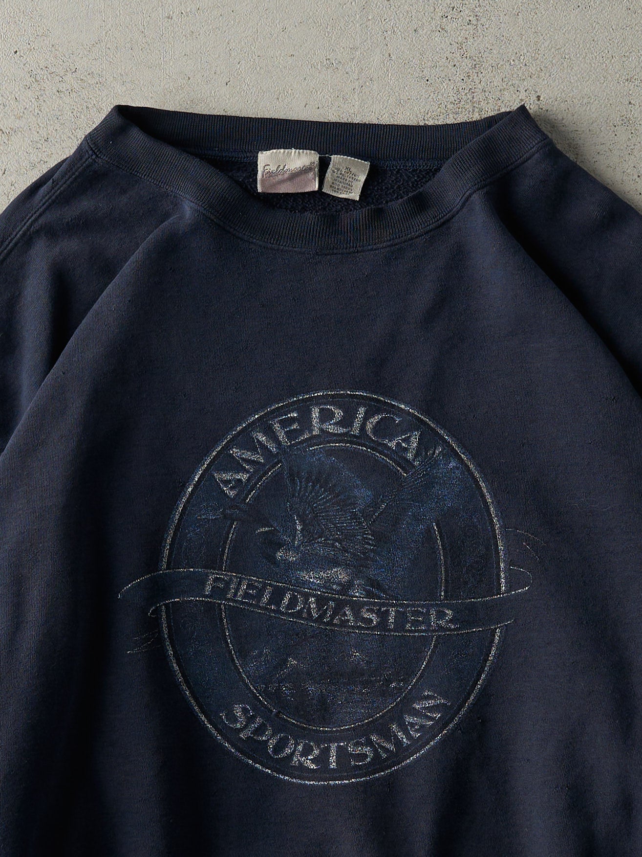Vintage 90s Navy Blue American Sportsman Fieldmaster Boxy Crewneck (L/XL) - Image 2