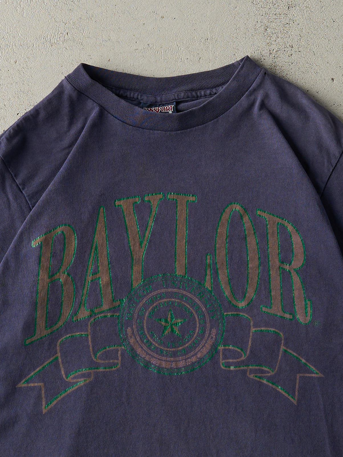 Vintage 90s Navy Blue Baylor University Tee (S/M) - Image 2