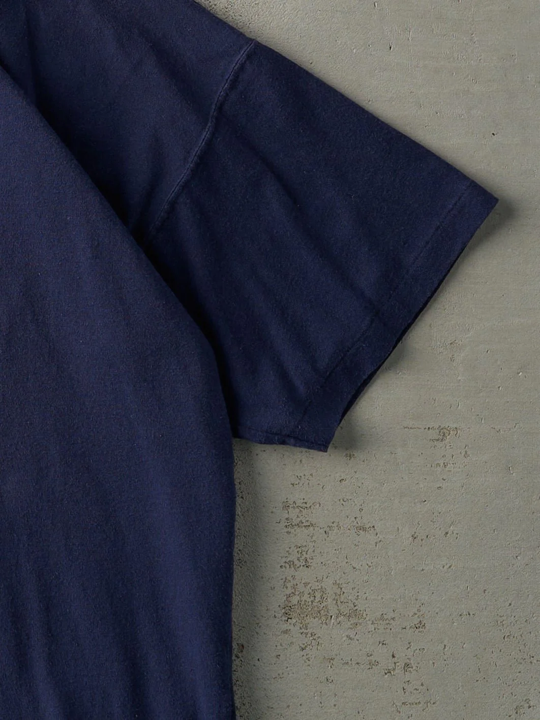Vintage 90s Navy Blue Blank Boxy Tee (L) - Image 3