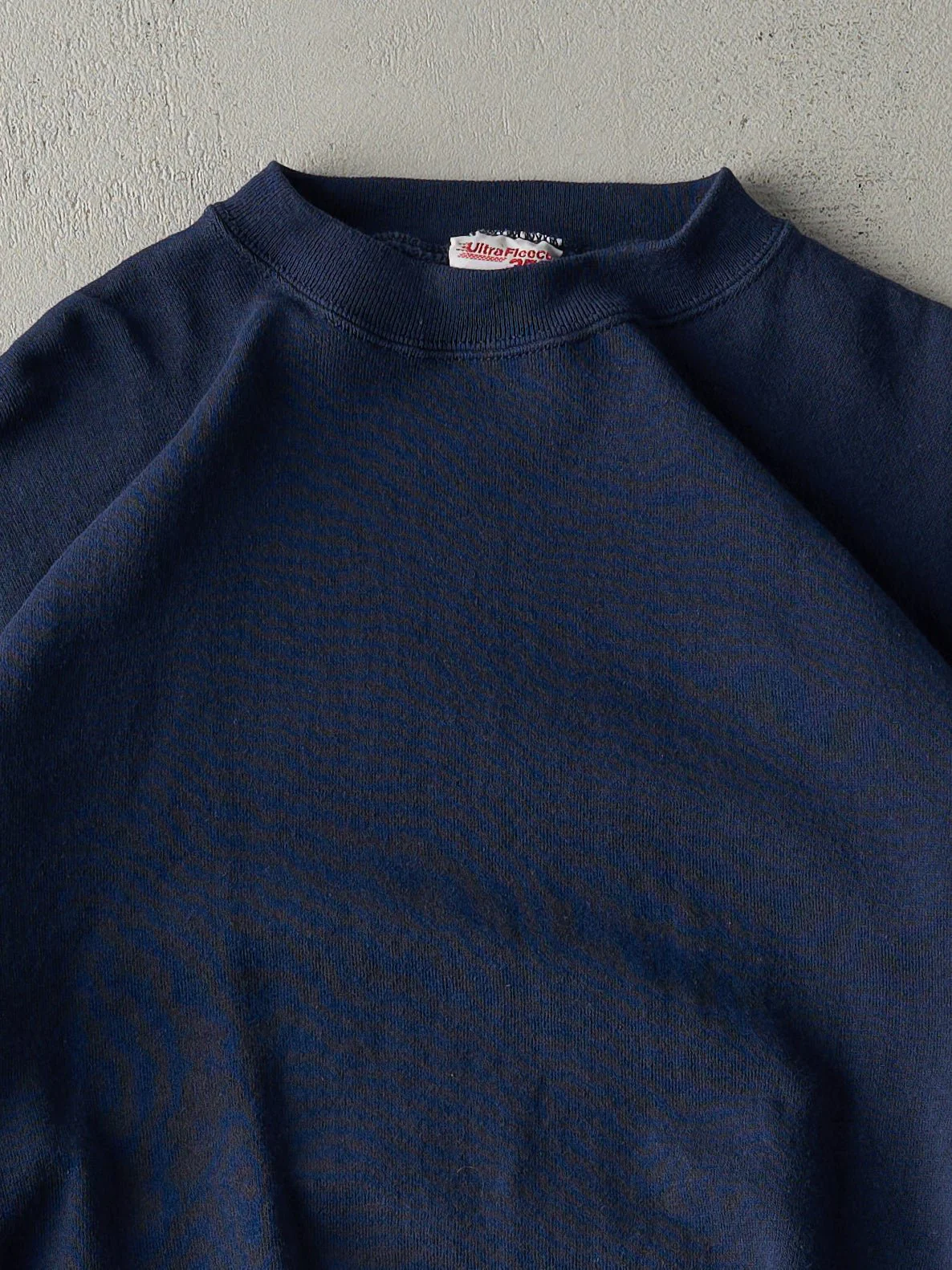 Vintage 90s Navy Blue Blank Crewneck (M) - Image 2