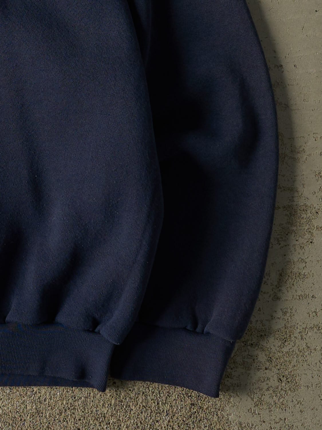 Vintage 90s Navy Blue Blank Crewneck (L/XL) - Image 4