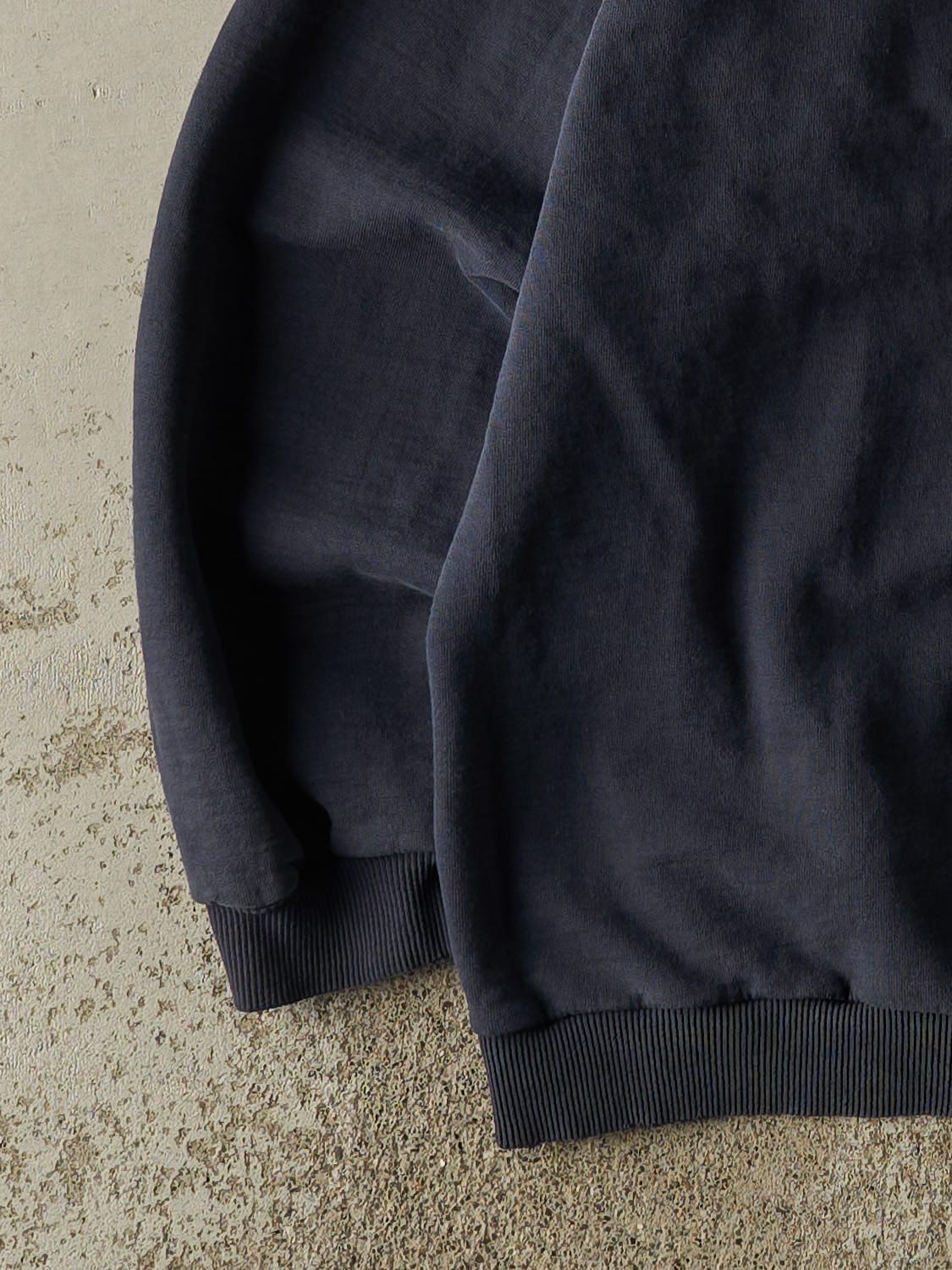 Vintage 90s Navy Blue Blank Crewneck (L) - Image 3