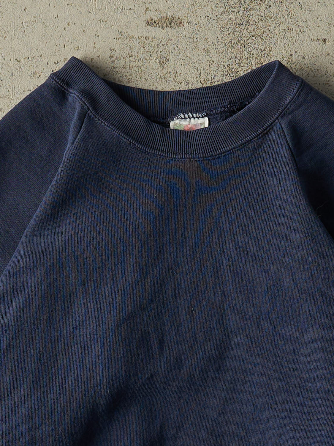 Vintage 90s Navy Blue Blank Crewneck (XS) - Image 2