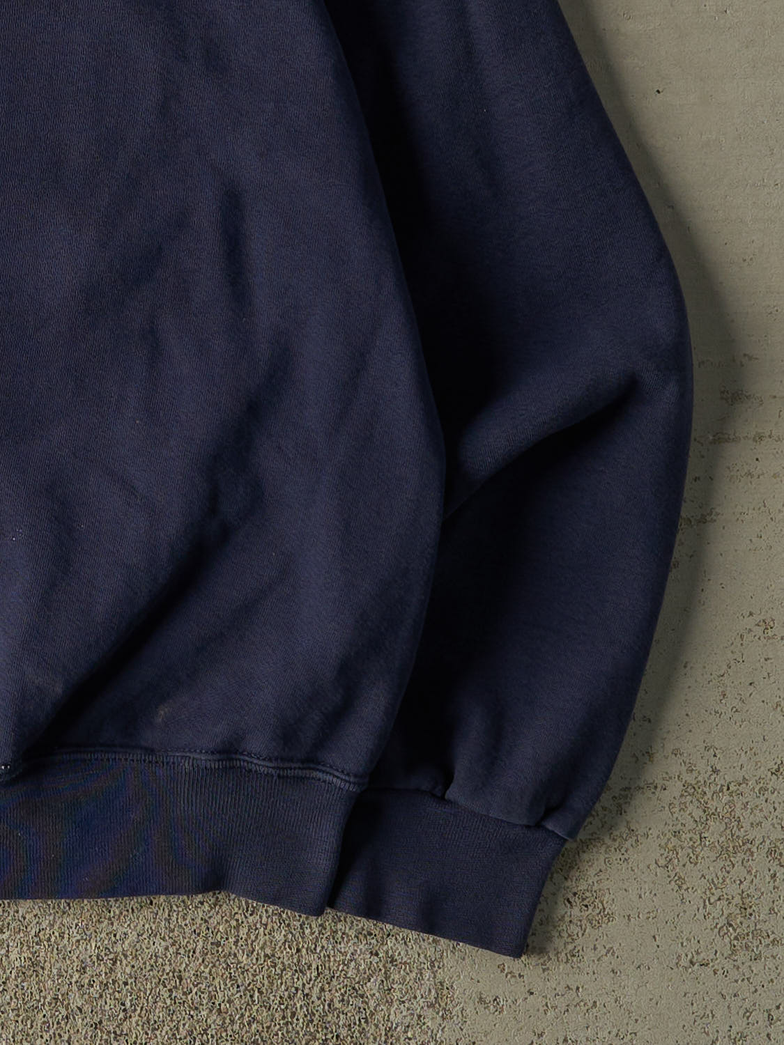 Vintage 90s Navy Blue Blank Crewneck (L) - Image 4