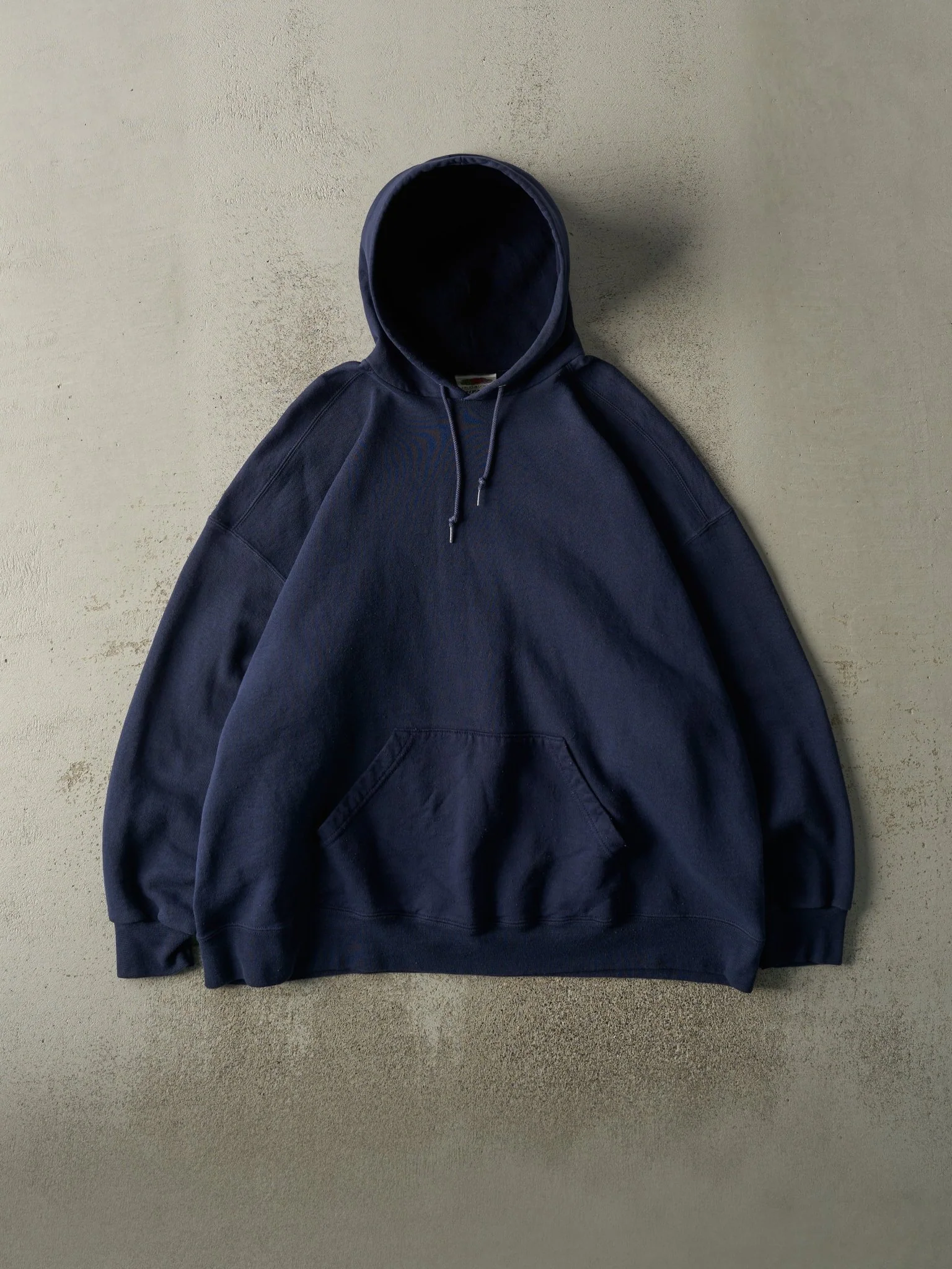 Vintage 90s Navy Blue Blank Hoodie (XL)